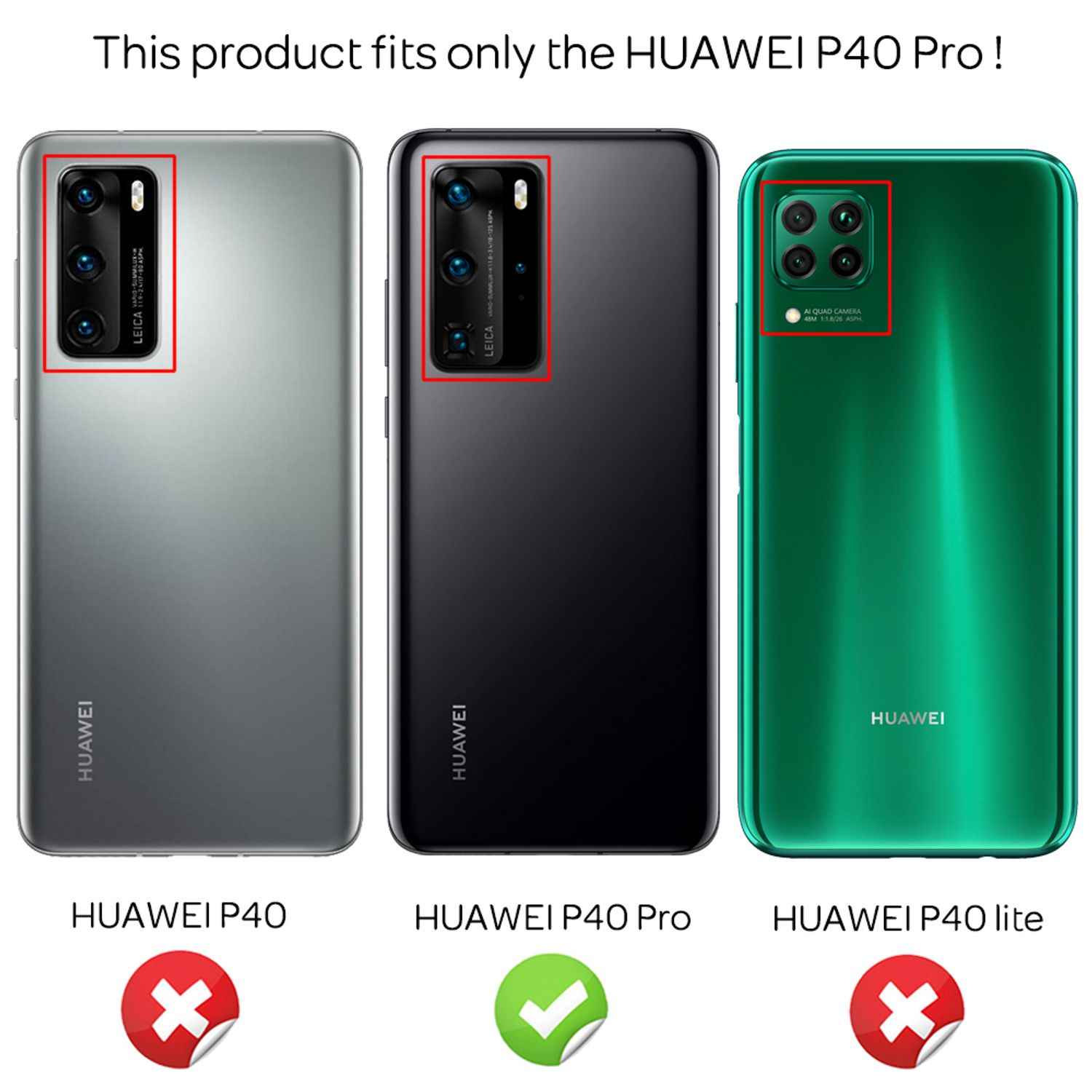 NALIA 360° Handy Hülle für Huawei P40 Pro, Full Cover Case Schutz Tasche Bumper