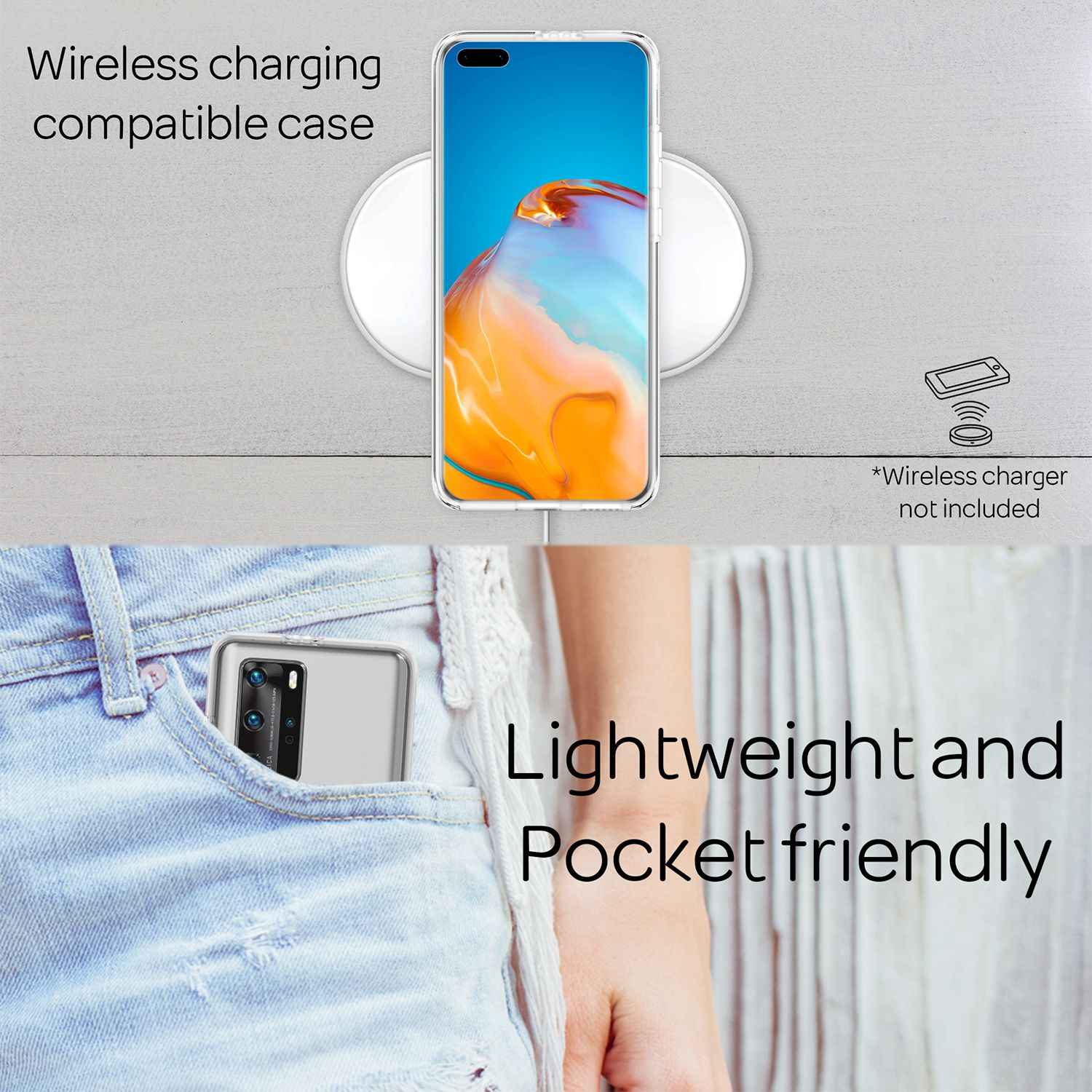 NALIA 360° Handy Hülle für Huawei P40 Pro, Full Cover Case Schutz Tasche Bumper