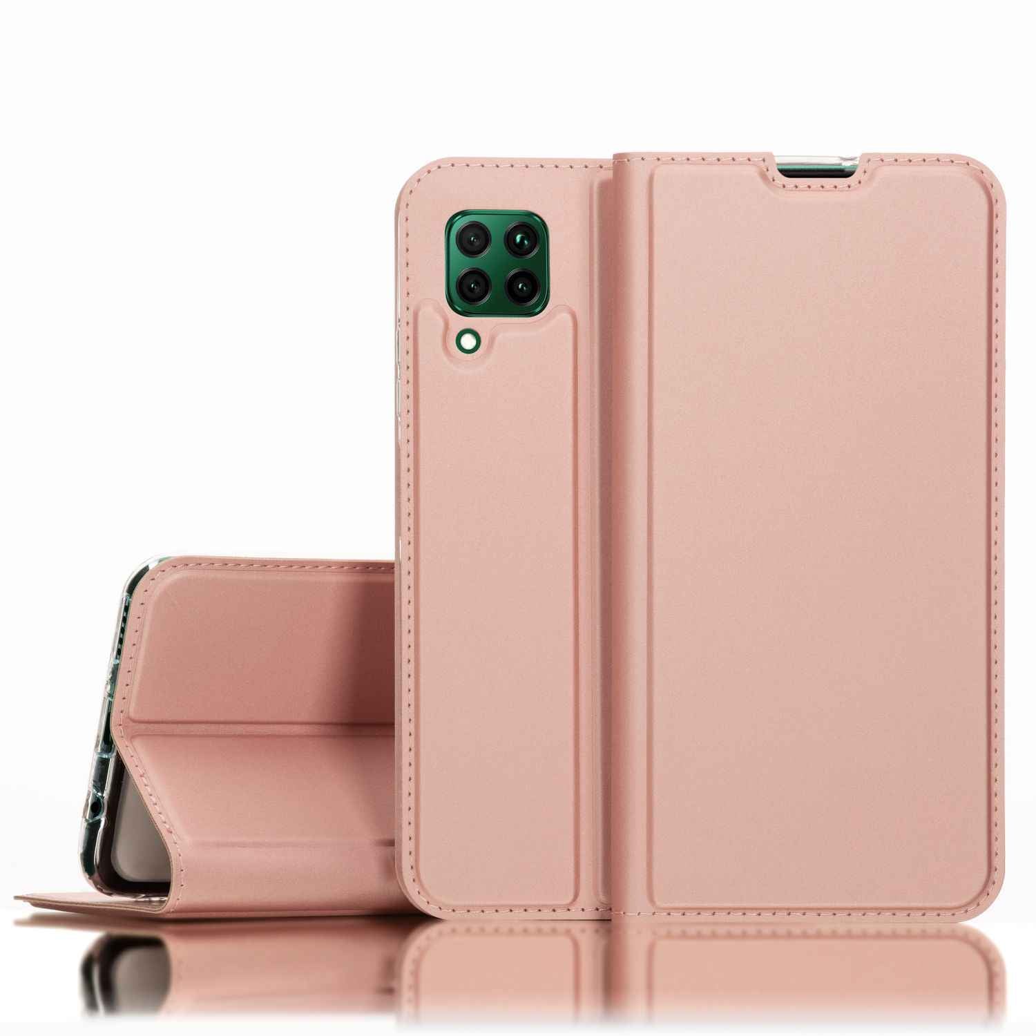 NALIA Klapp Hülle für Huawei P40 lite, Flip Case Kunstleder Cover Bumper Etui