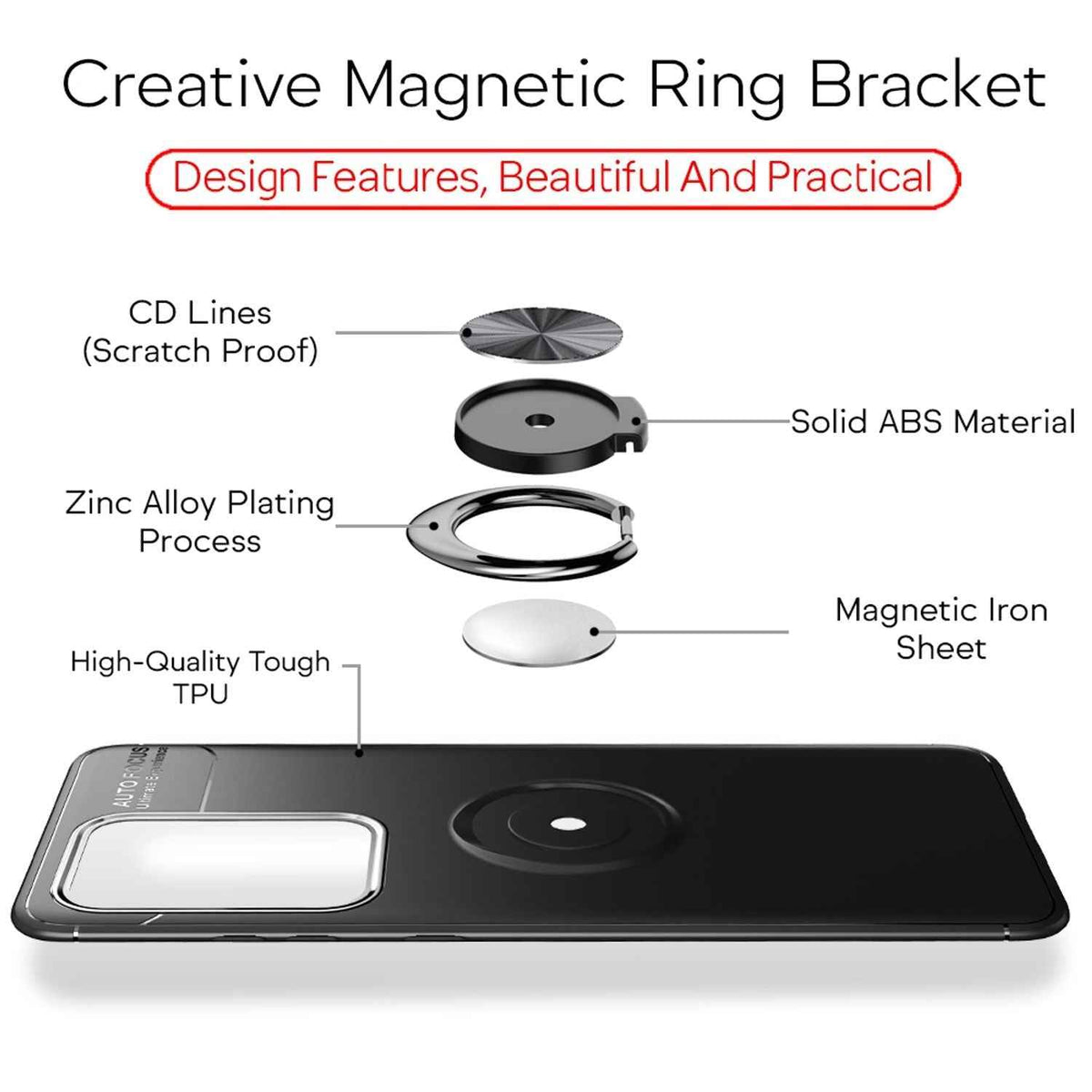 NALIA Ring Handy Hülle für Samsung Galaxy S20 Ultra, Silikon Cover Case Halter