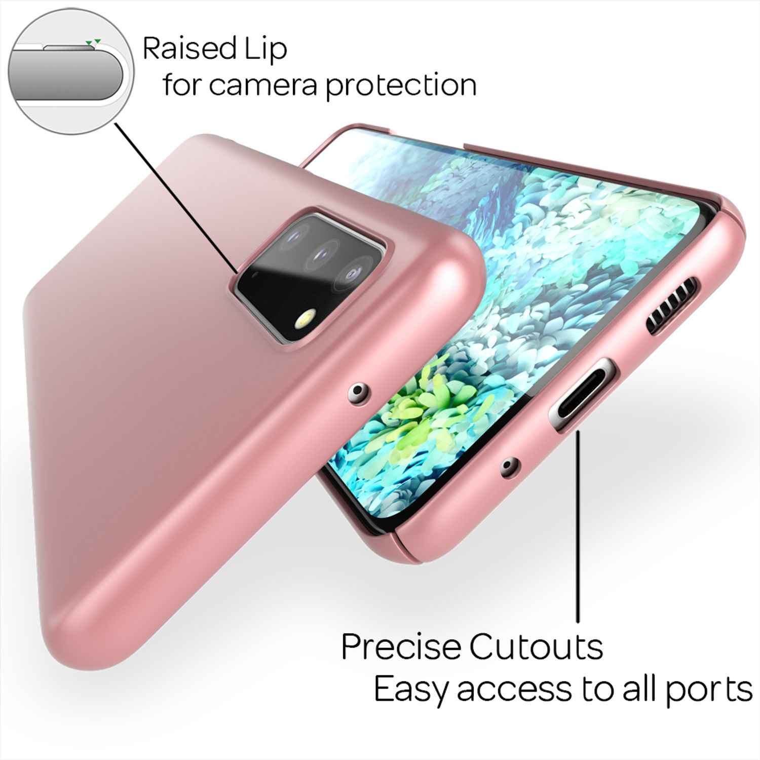 NALIA Hard Case für Samsung Galaxy S20, Dünne Handy Hülle Cover Bumper Tasche
