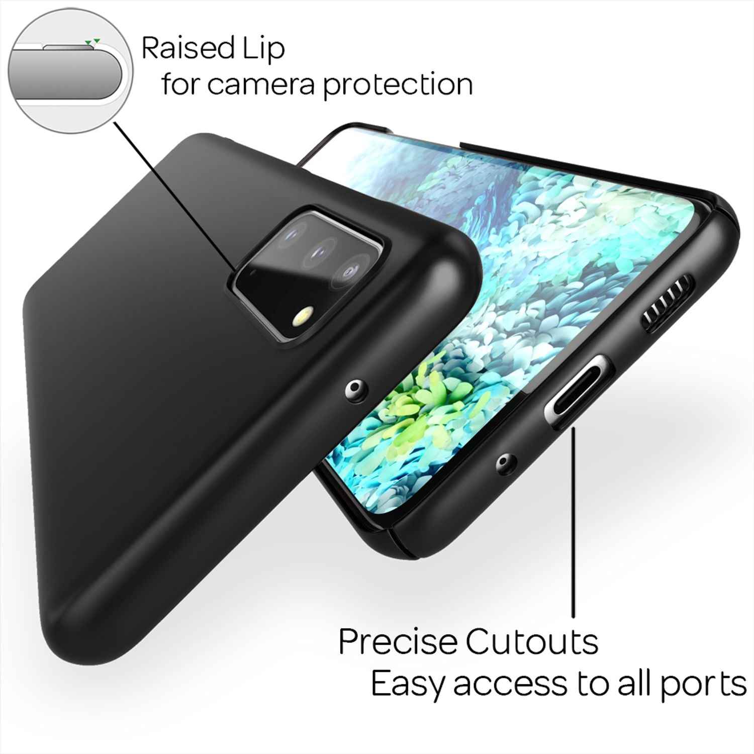 NALIA Hard Case für Samsung Galaxy S20, Dünne Handy Hülle Cover Bumper Tasche