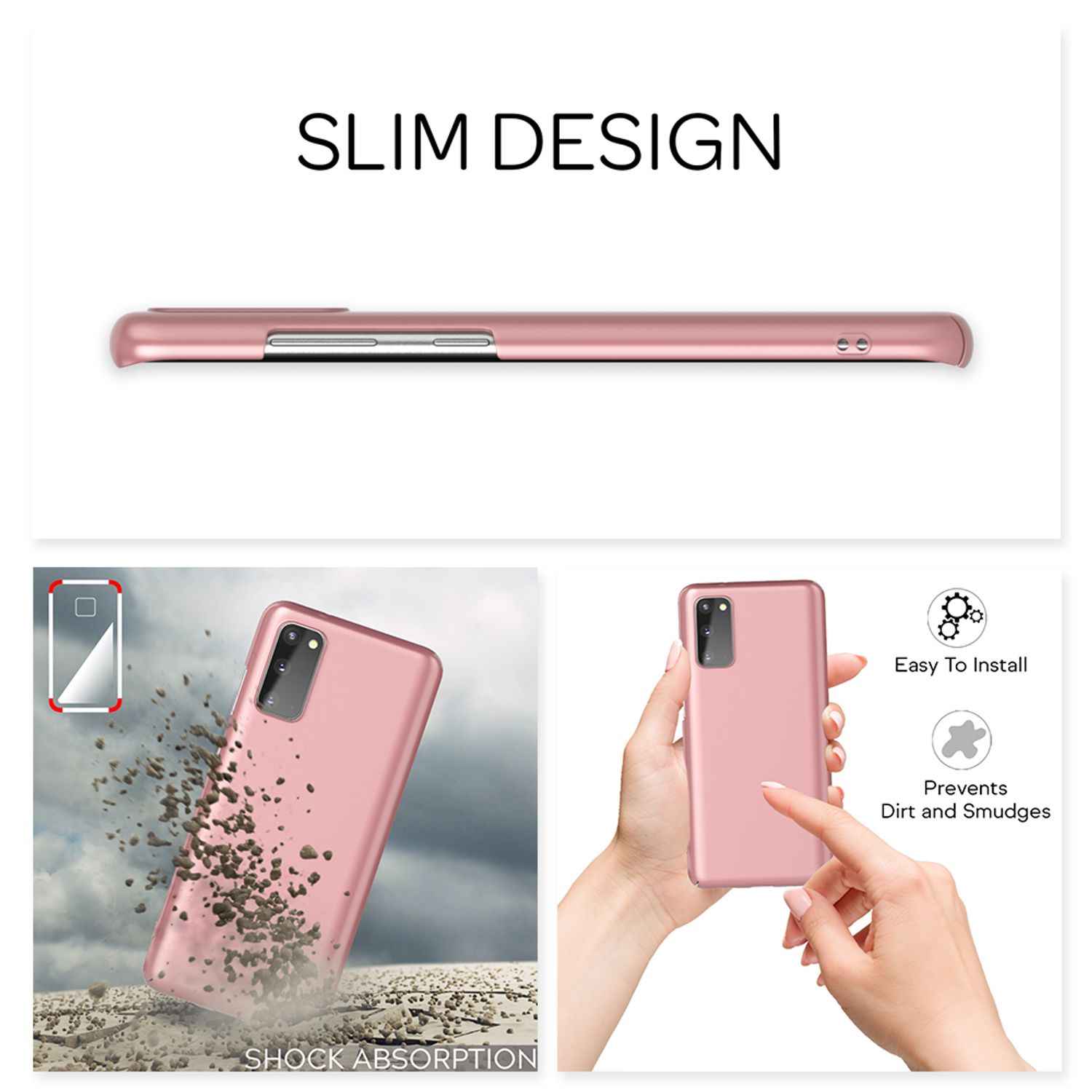 NALIA Hard Case für Samsung Galaxy S20, Dünne Handy Hülle Cover Bumper Tasche