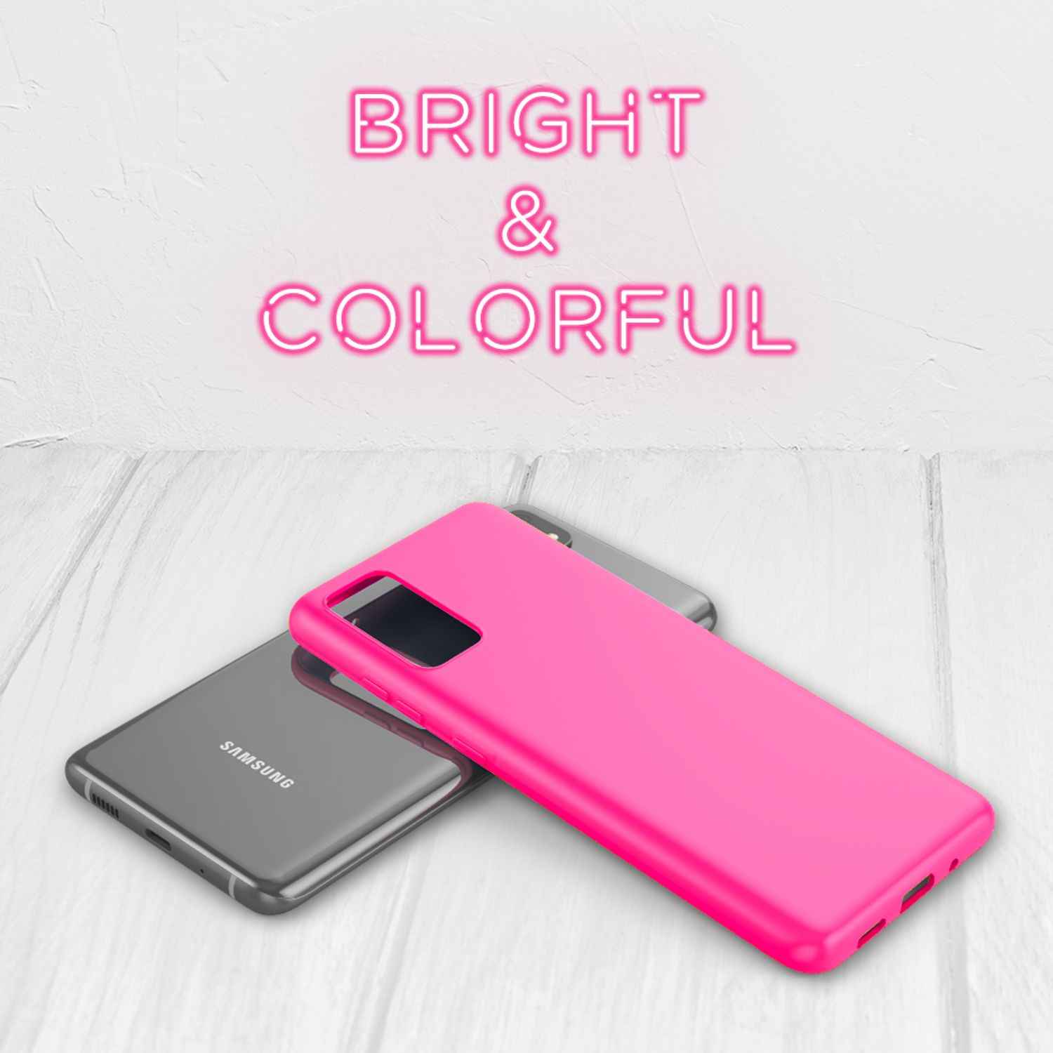 NALIA Neon Handy Hülle für Samsung Galaxy S20 Plus, Silikon Case Phone Cover
