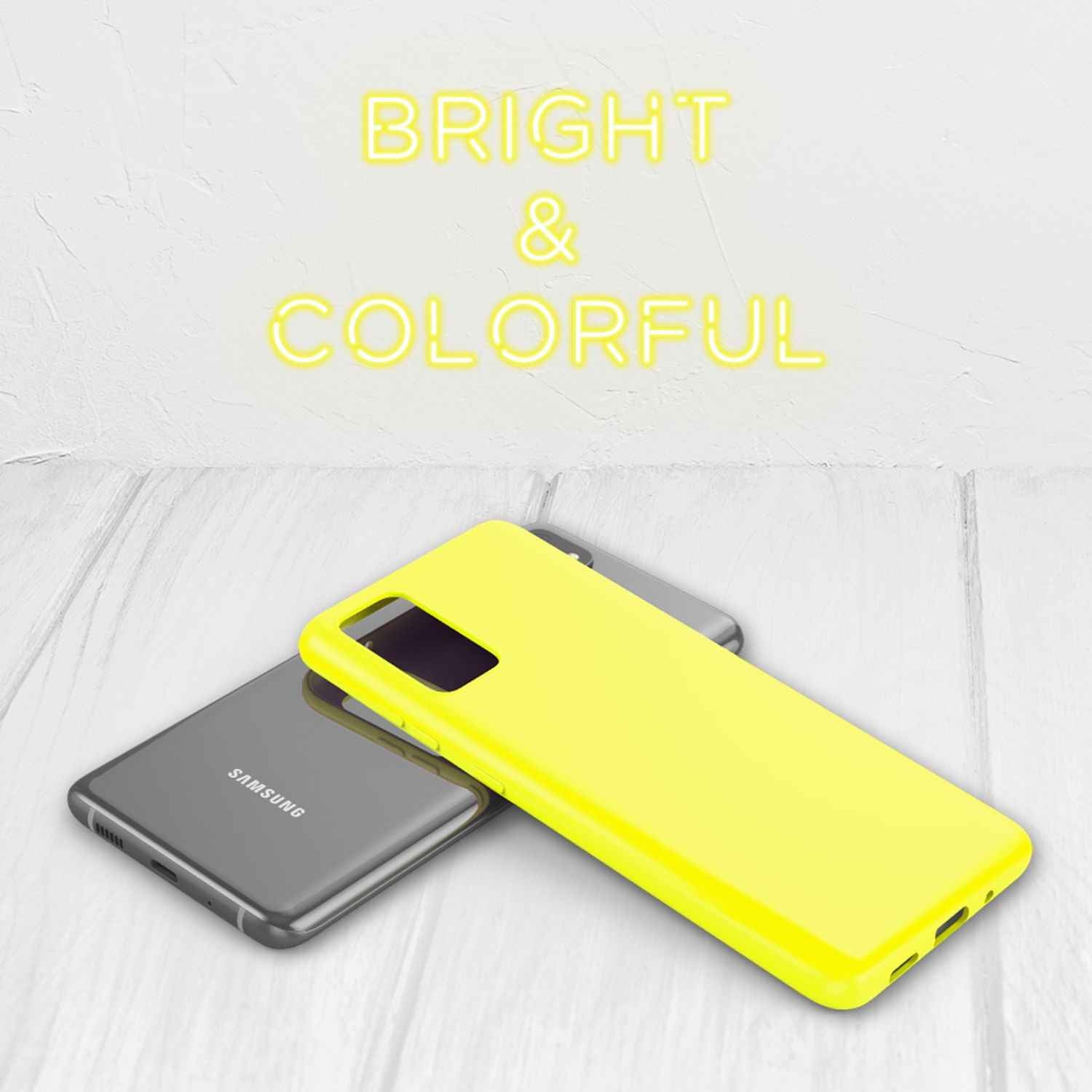 NALIA Neon Handy Hülle für Samsung Galaxy S20 Plus, Silikon Case Phone Cover
