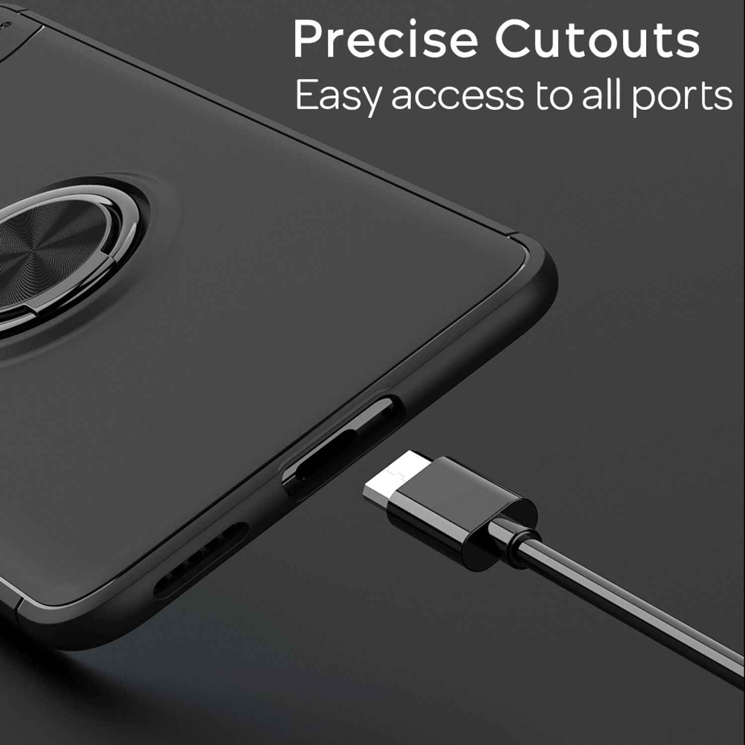 NALIA Ring Handy Hülle für Huawei P40 Pro, Silikon Cover Case 360 Grad Halter