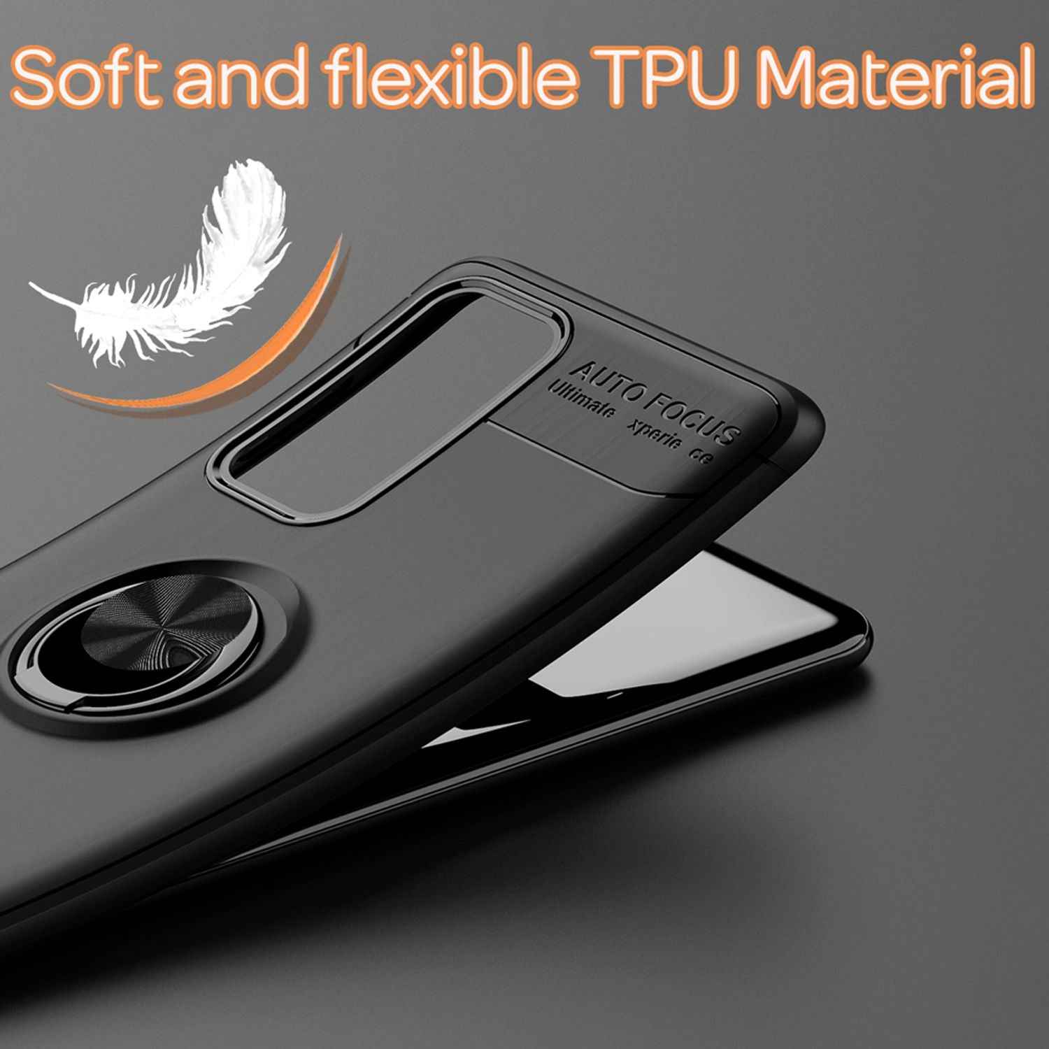 NALIA Ring Handy Hülle für Huawei P40 Pro, Silikon Cover Case 360 Grad Halter