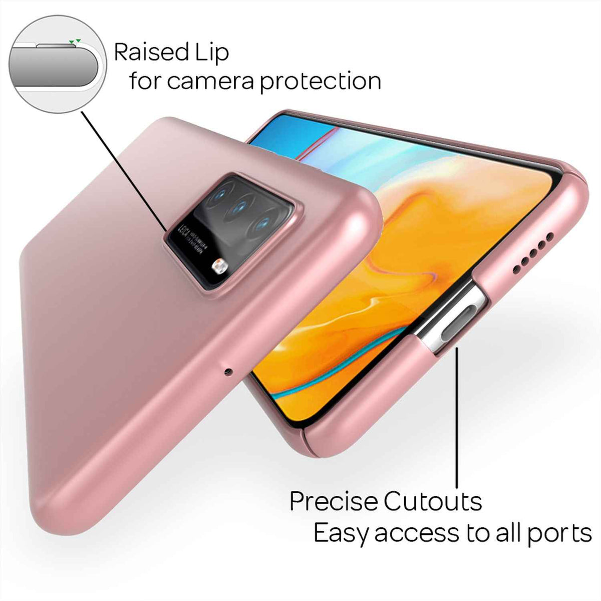NALIA Hard Case für Huawei P40, Dünne Handy Hülle Mattes Cover Schutz Bumper