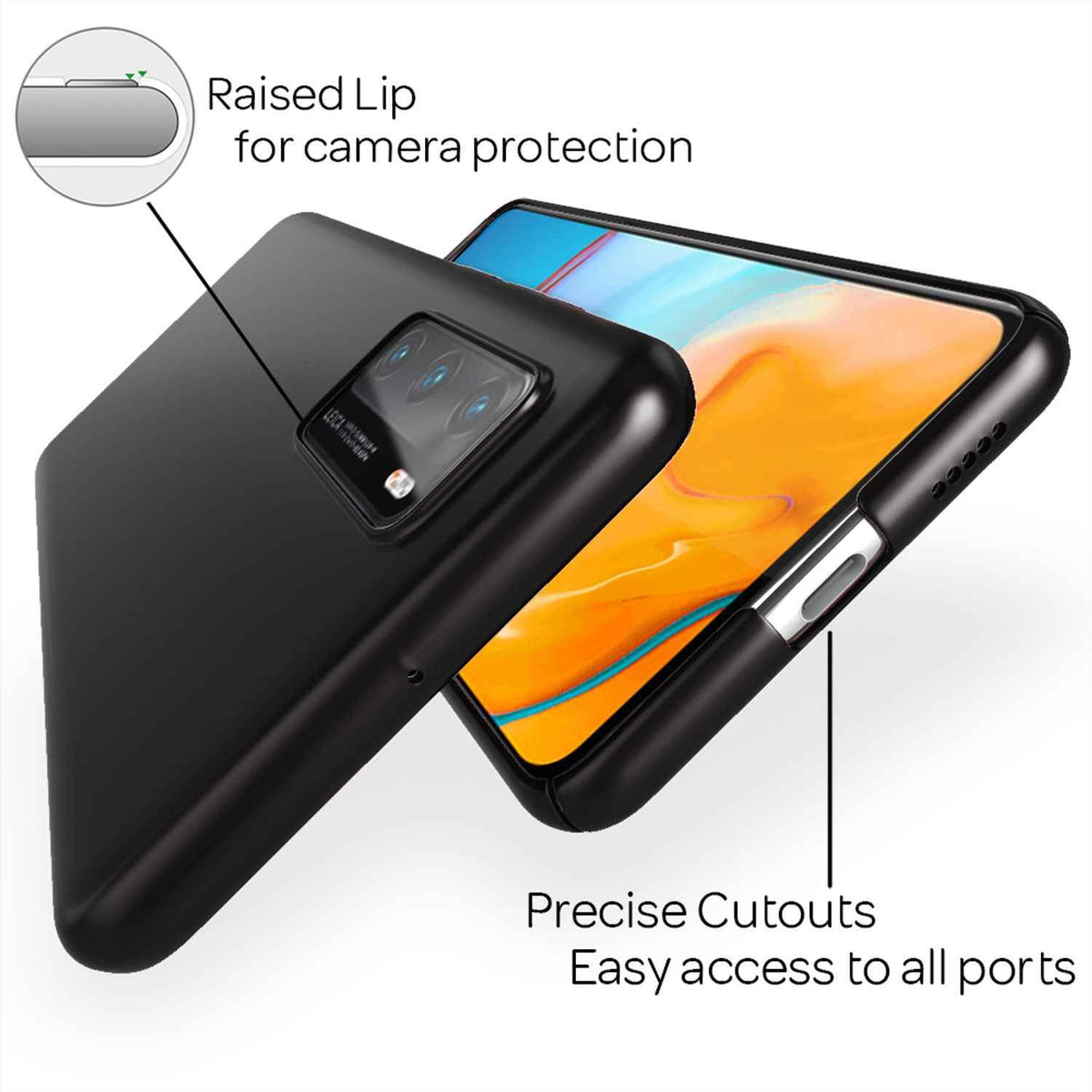 NALIA Hard Case für Huawei P40, Dünne Handy Hülle Mattes Cover Schutz Bumper