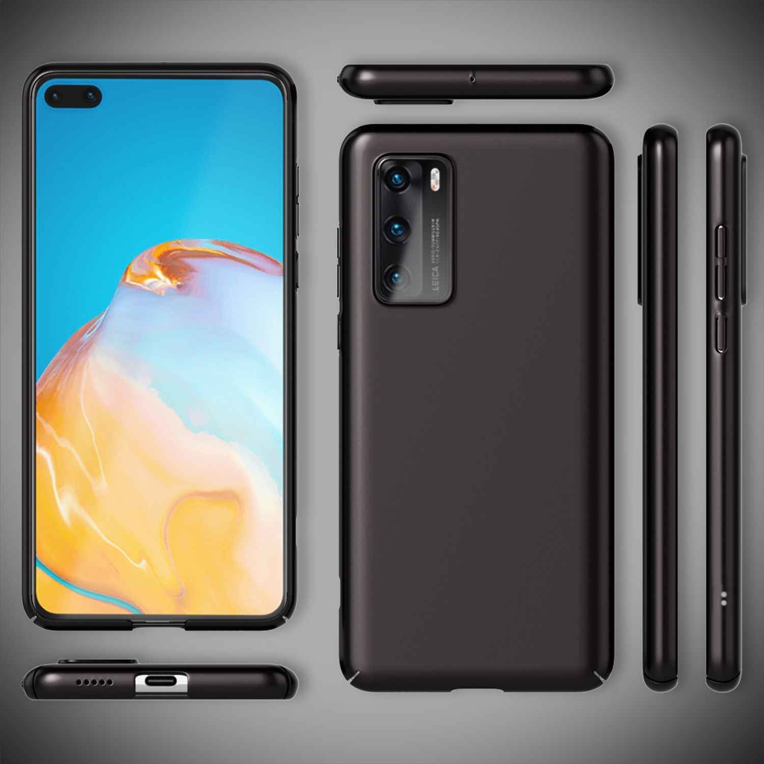 NALIA Hard Case für Huawei P40, Dünne Handy Hülle Mattes Cover Schutz Bumper