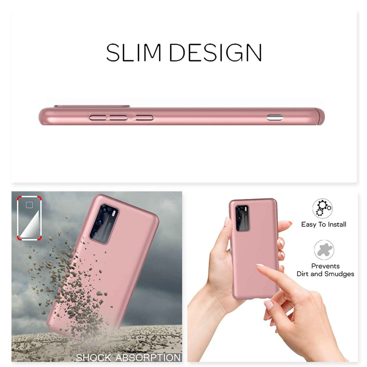 NALIA Hard Case für Huawei P40, Dünne Handy Hülle Mattes Cover Schutz Bumper