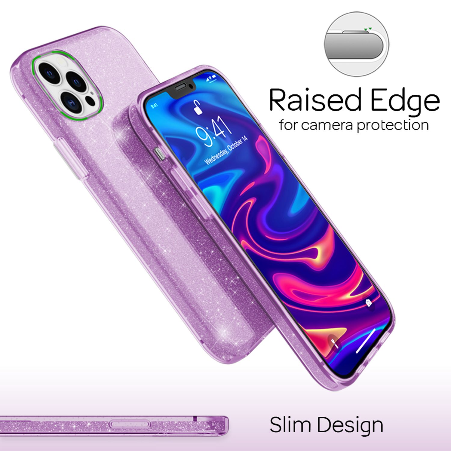 Handyhülle Glitzer TPU für iPhone 12 Pro Max rutschfest | NALIA Berlin