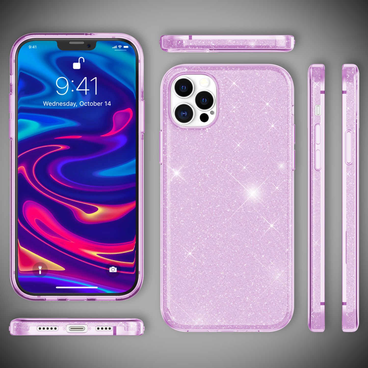 Handyhülle Glitzer TPU für iPhone 12 Pro Max rutschfest | NALIA Berlin