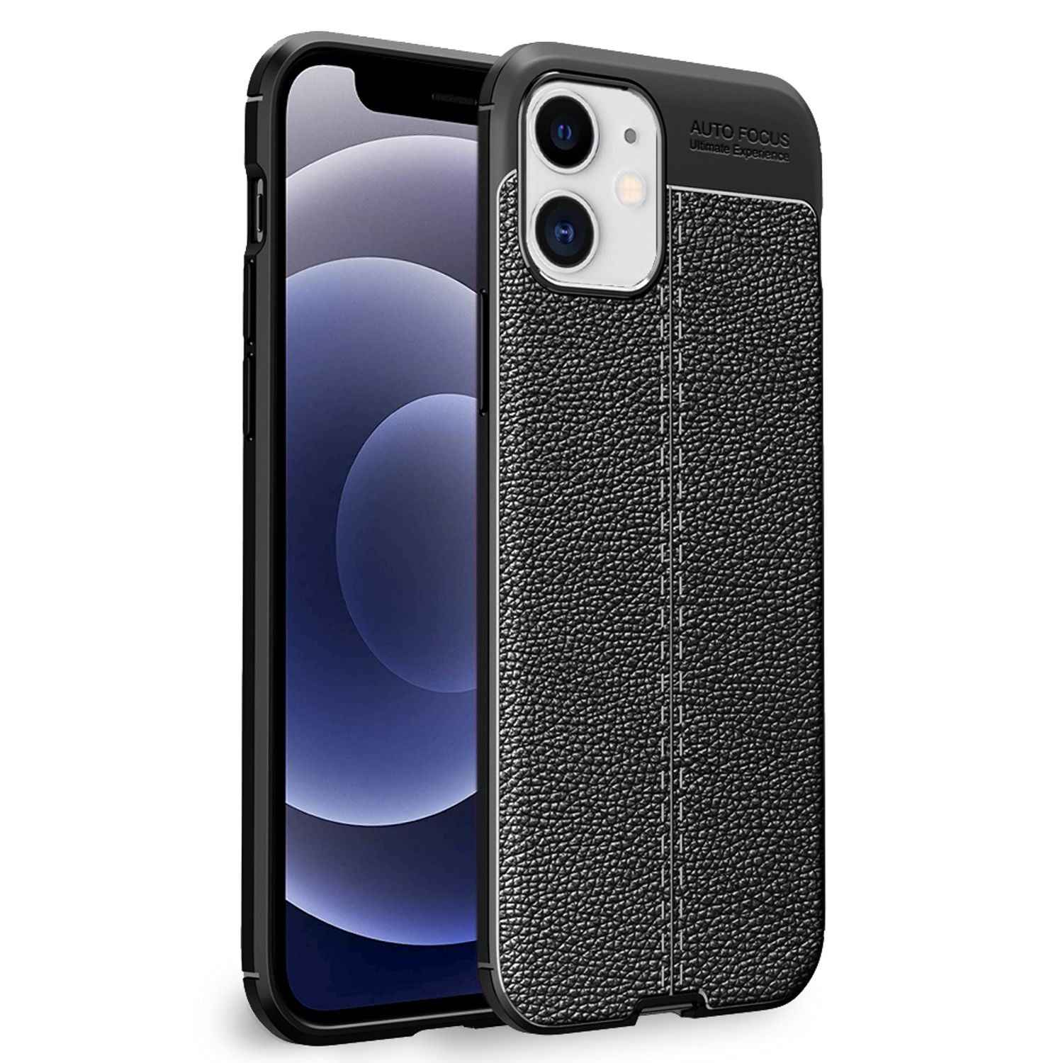 NALIA Leder Case für iPhone 12 mini, Silikon Handy Hülle Schutz Tasche Cover TPU