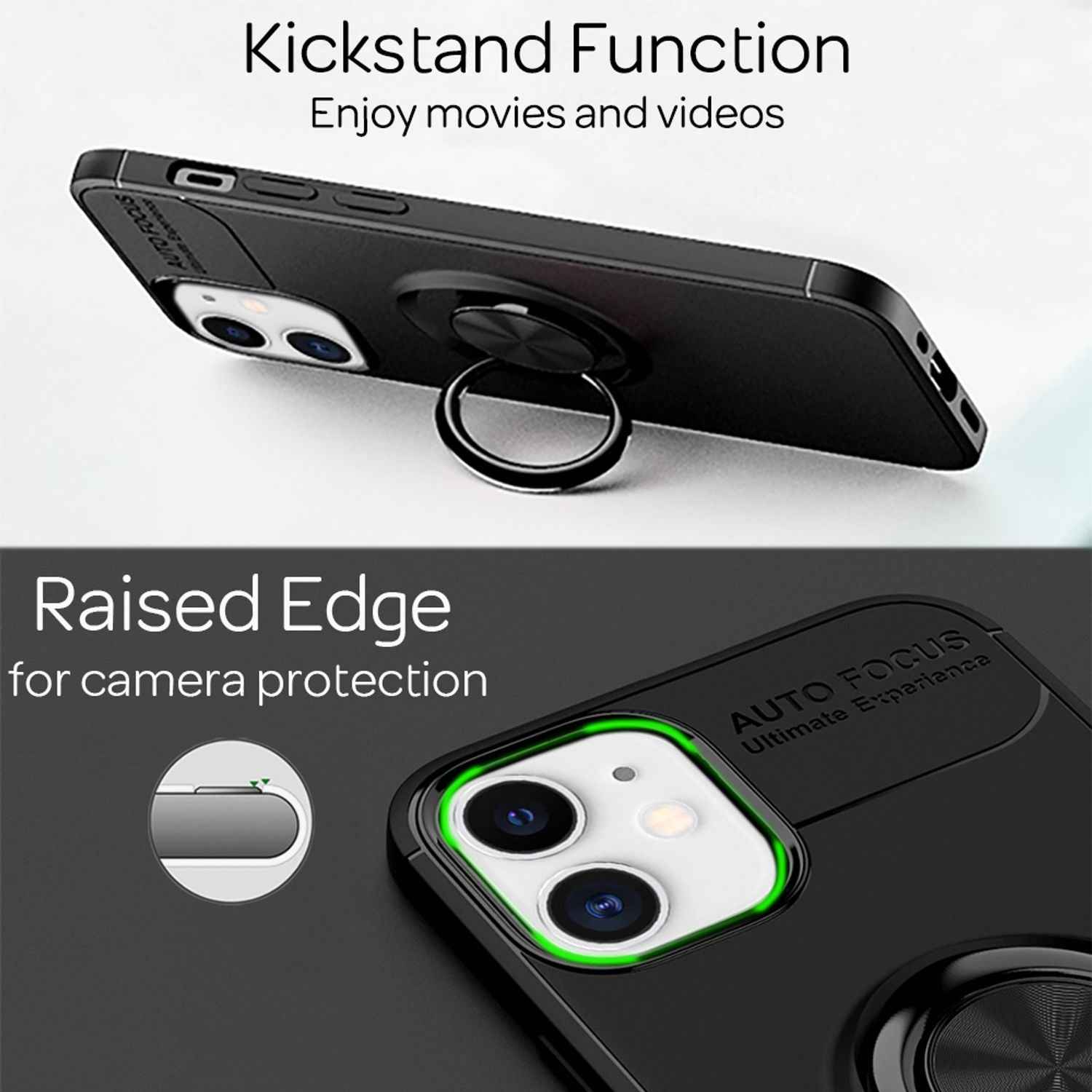 NALIA Ring Handyhülle für iPhone 12 / iPhone 12 Pro, Handy Cover Case Schutz Etui TPU