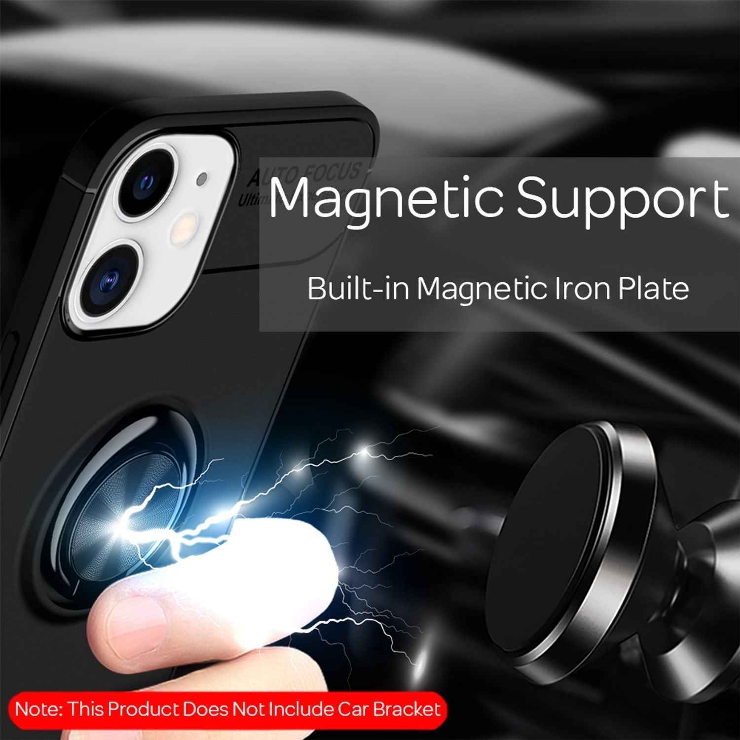 NALIA Ring Handyhülle für iPhone 12 / iPhone 12 Pro, Handy Cover Case Schutz Etui TPU