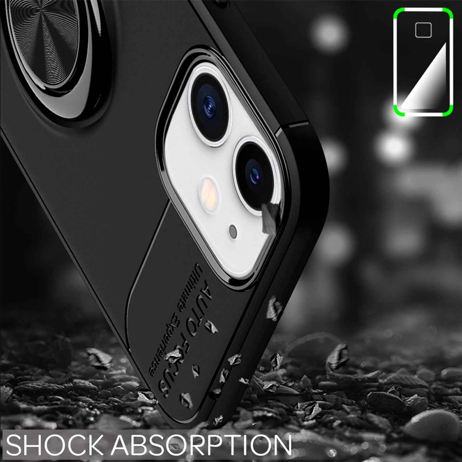 NALIA Ring Handyhülle für iPhone 12 / iPhone 12 Pro, Handy Cover Case Schutz Etui TPU