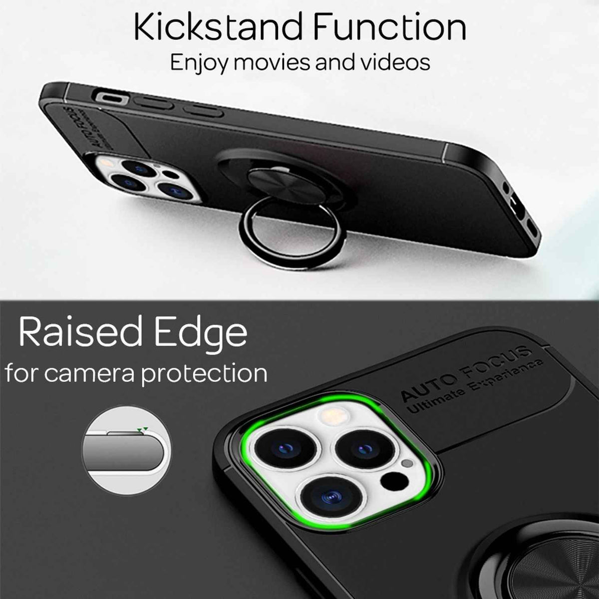 NALIA Ring Handyhülle für iPhone 12 Pro Max, Handy Cover Case Schutz Tasche TPU Etui