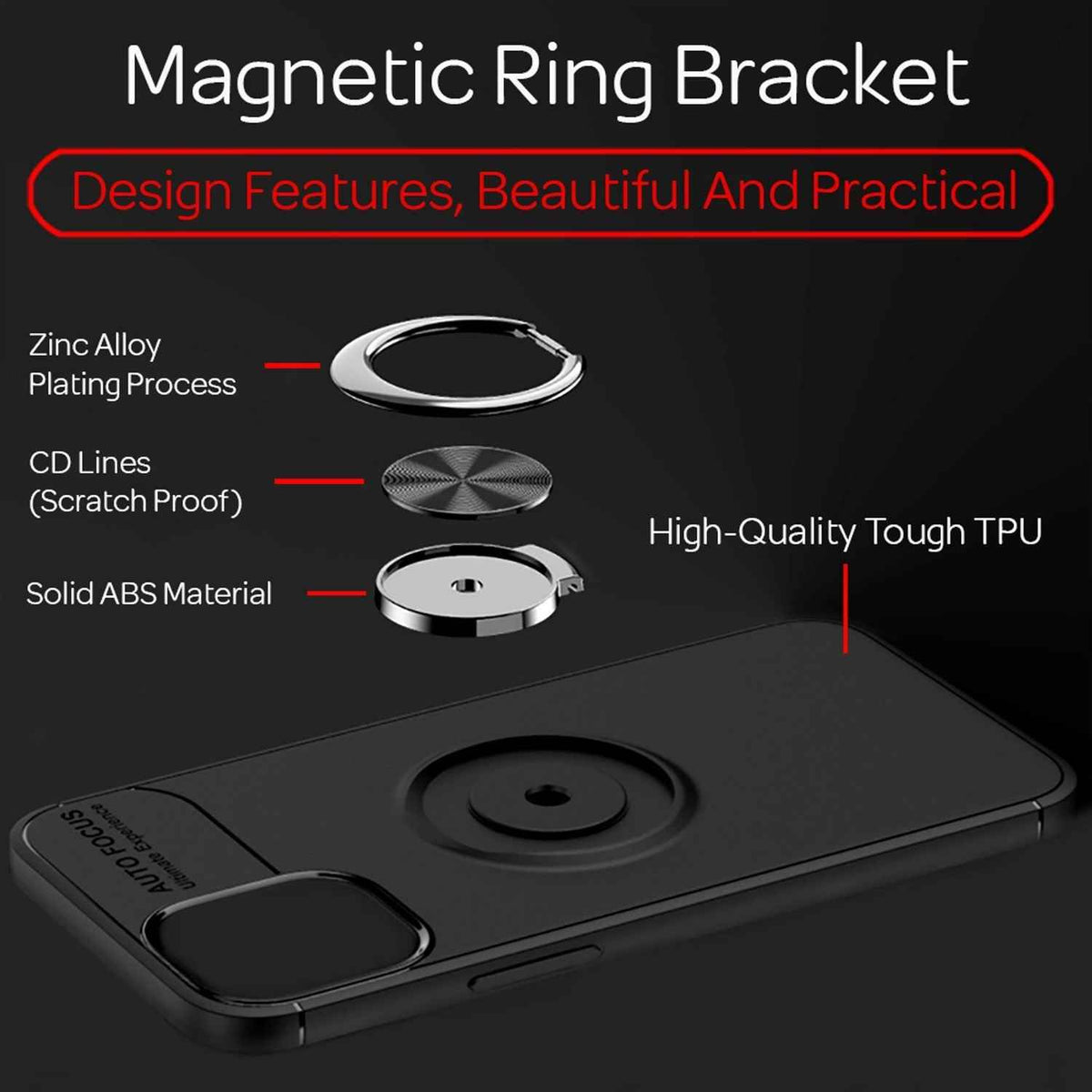 NALIA Ring Handyhülle für iPhone 12 Pro Max, Handy Cover Case Schutz Tasche TPU Etui