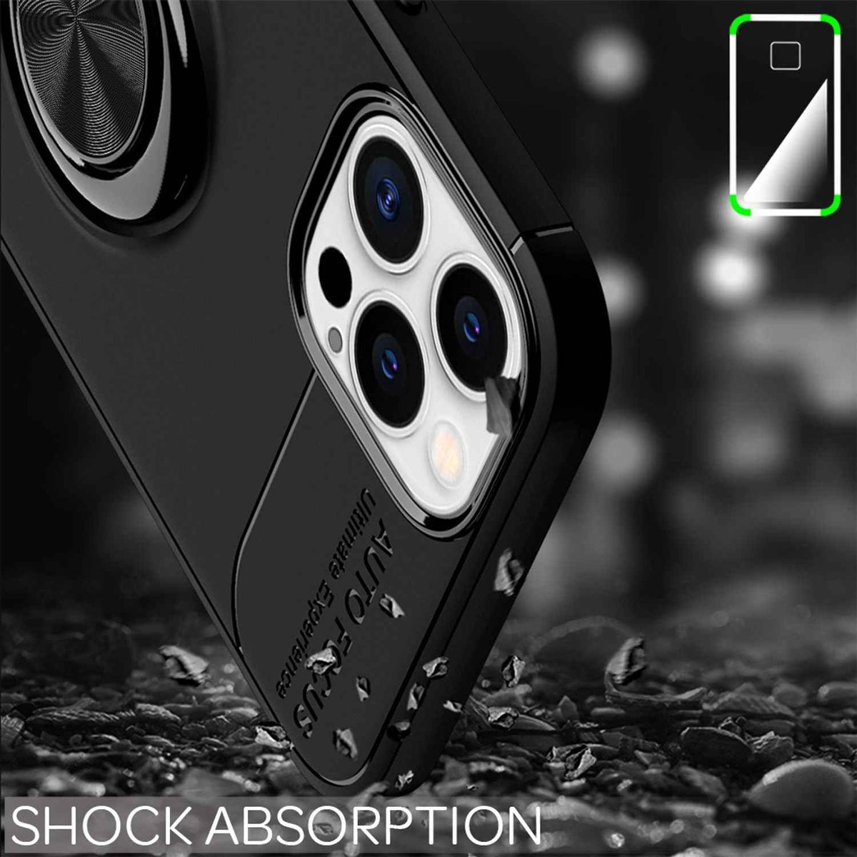 NALIA Ring Handyhülle für iPhone 12 Pro Max, Handy Cover Case Schutz Tasche TPU Etui