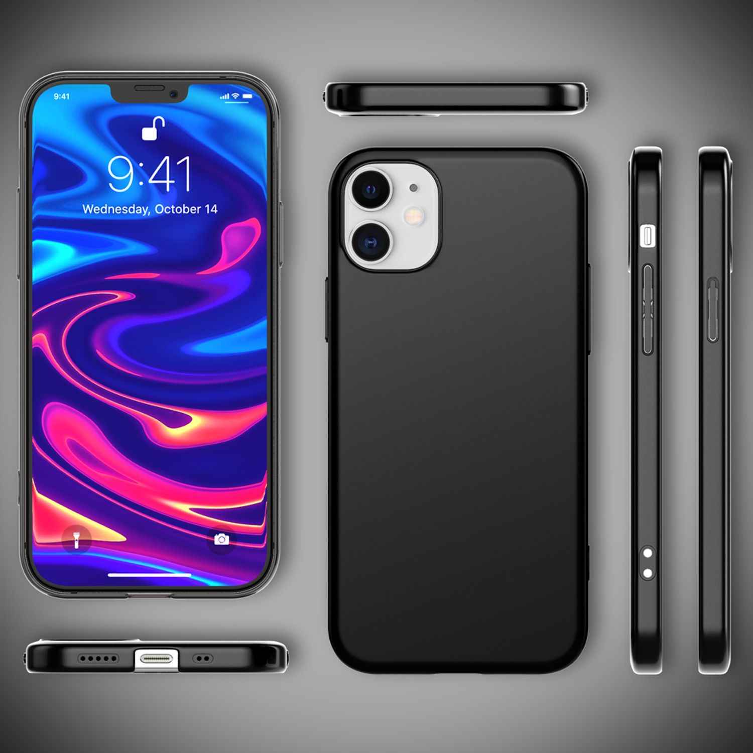 NALIA Hard Case für iPhone 12 mini, Slim Cover Handy Hülle Schutz Tasche Schale