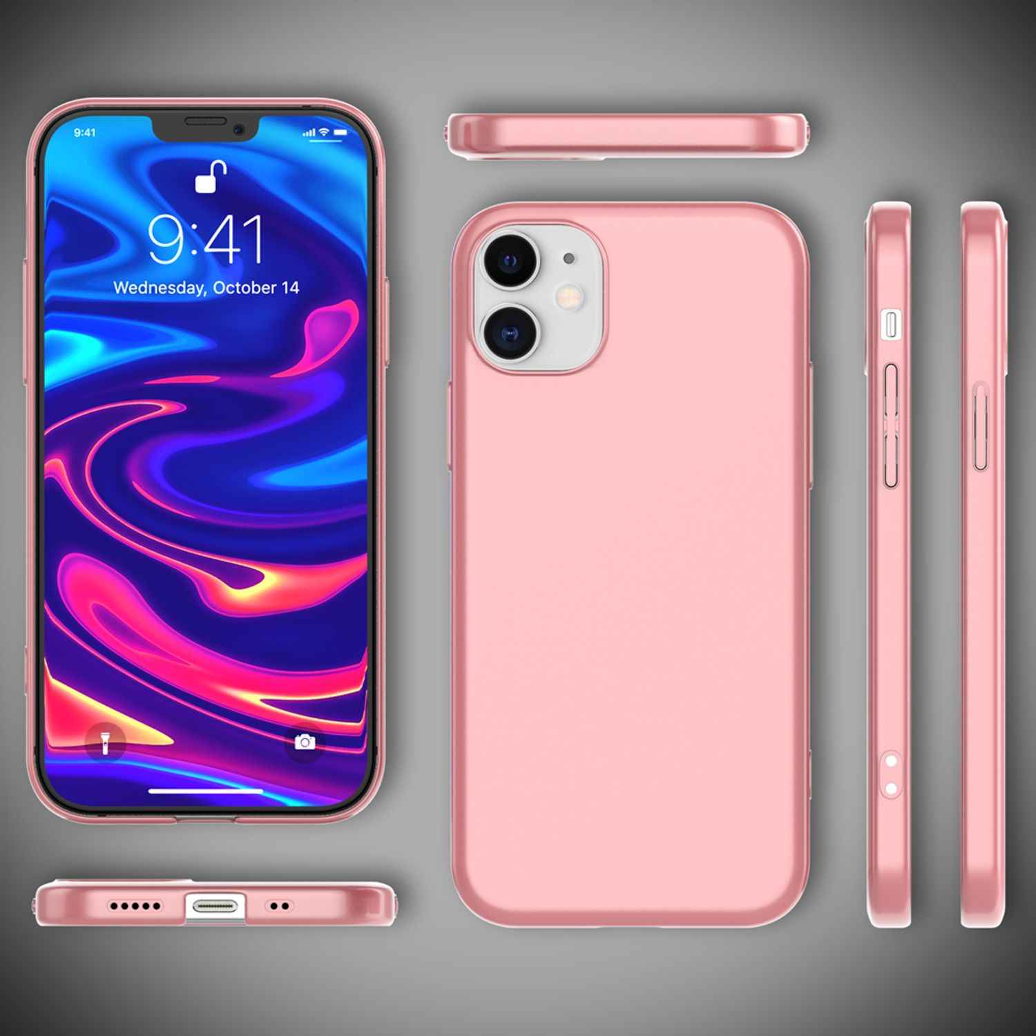 NALIA Hard Case für iPhone 12 mini, Slim Cover Handy Hülle Schutz Tasche Schale
