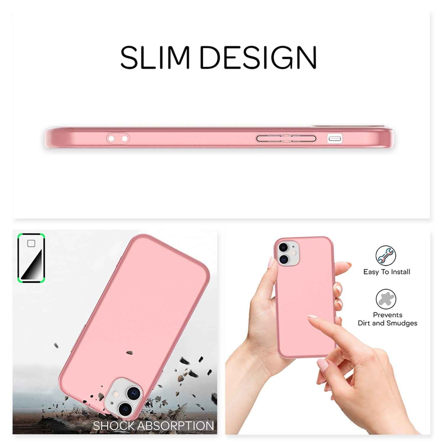 NALIA Hard Case für iPhone 12/ iPhone 12 Pro, Slim Cover Handy Schutz Hülle Etui