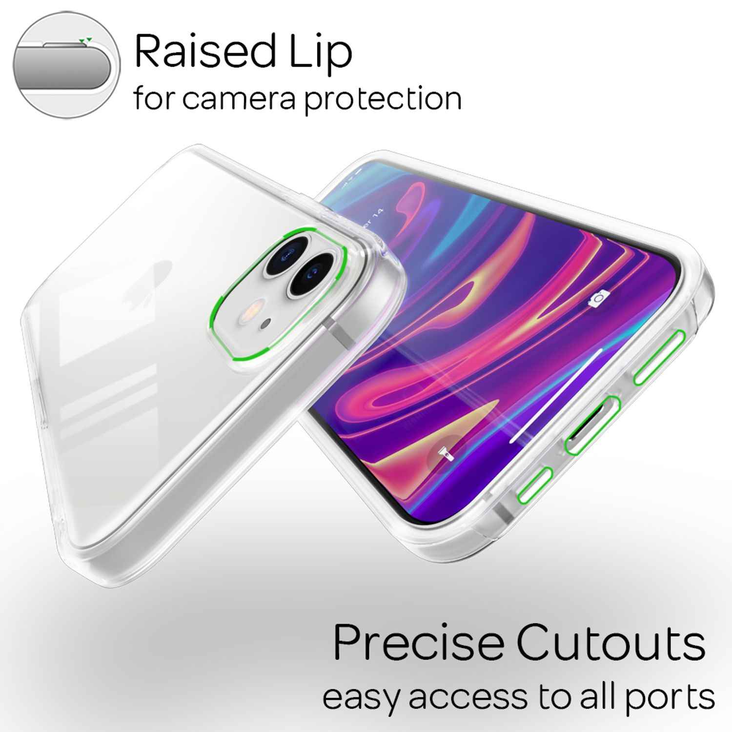 NALIA 360° Handy Hülle für iPhone 12 Mini, Full Cover Case Schutz Schale Etui