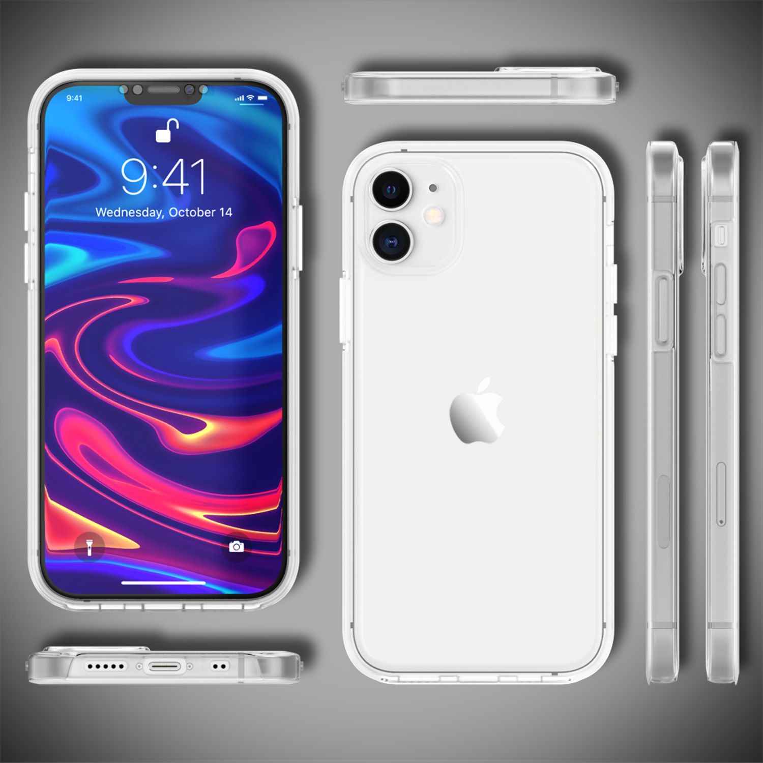 NALIA 360° Handy Hülle für iPhone 12 Mini, Full Cover Case Schutz Schale Etui
