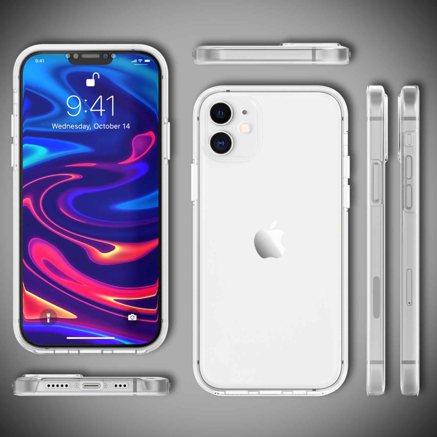 NALIA 360° Handy Hülle für iPhone 12 / 12 Pro, Case Cover Display Schutz Bumper