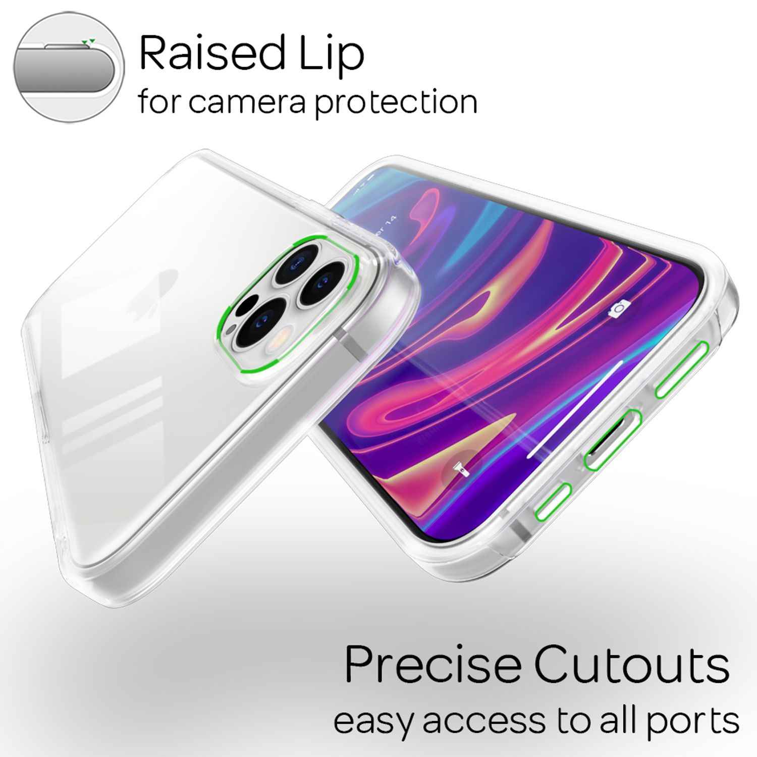 NALIA 360° Handy Hülle für iPhone 12 Pro Max, Full Cover Case Displayschutz Etui