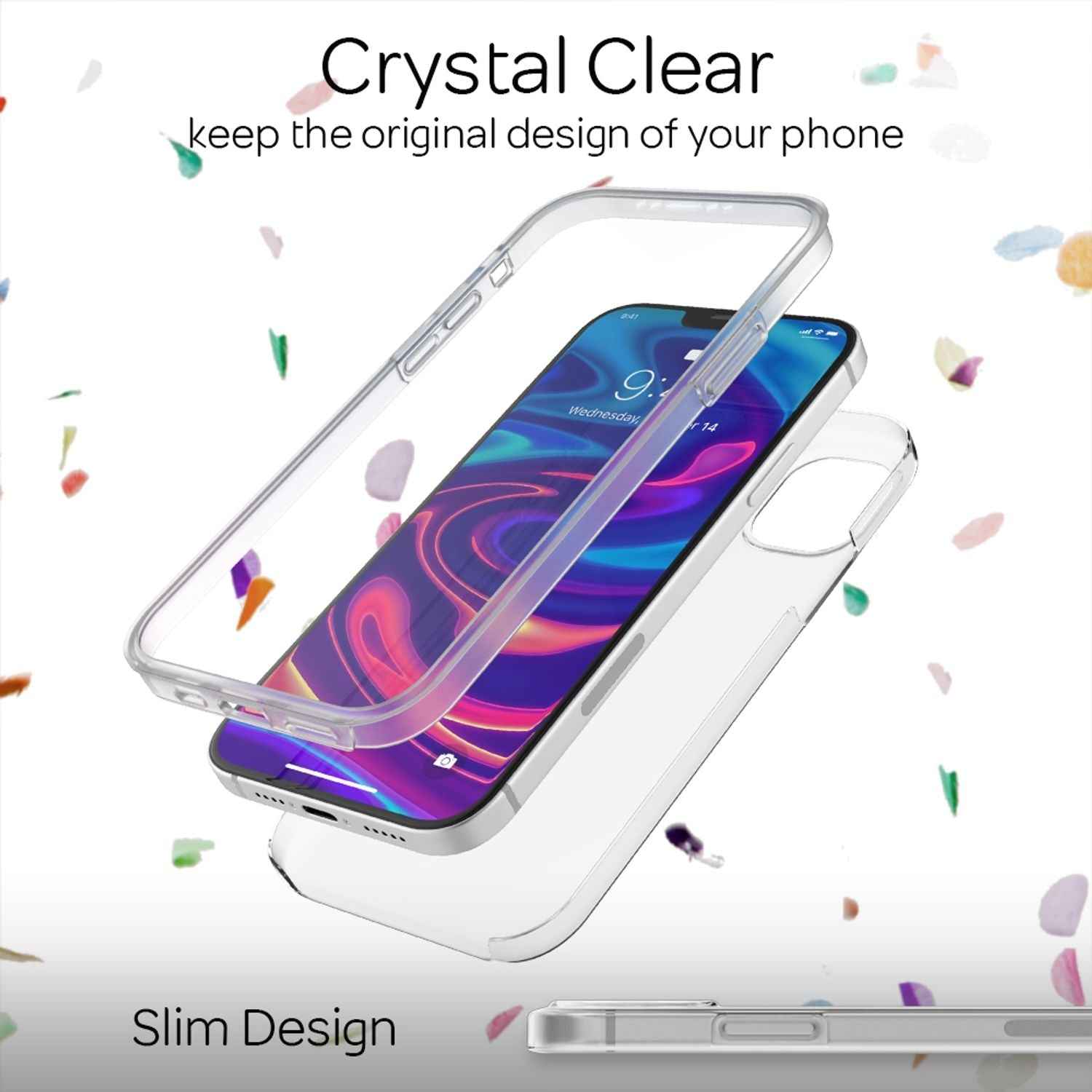 NALIA 360° Handy Hülle für iPhone 12 Pro Max, Full Cover Case Displayschutz Etui