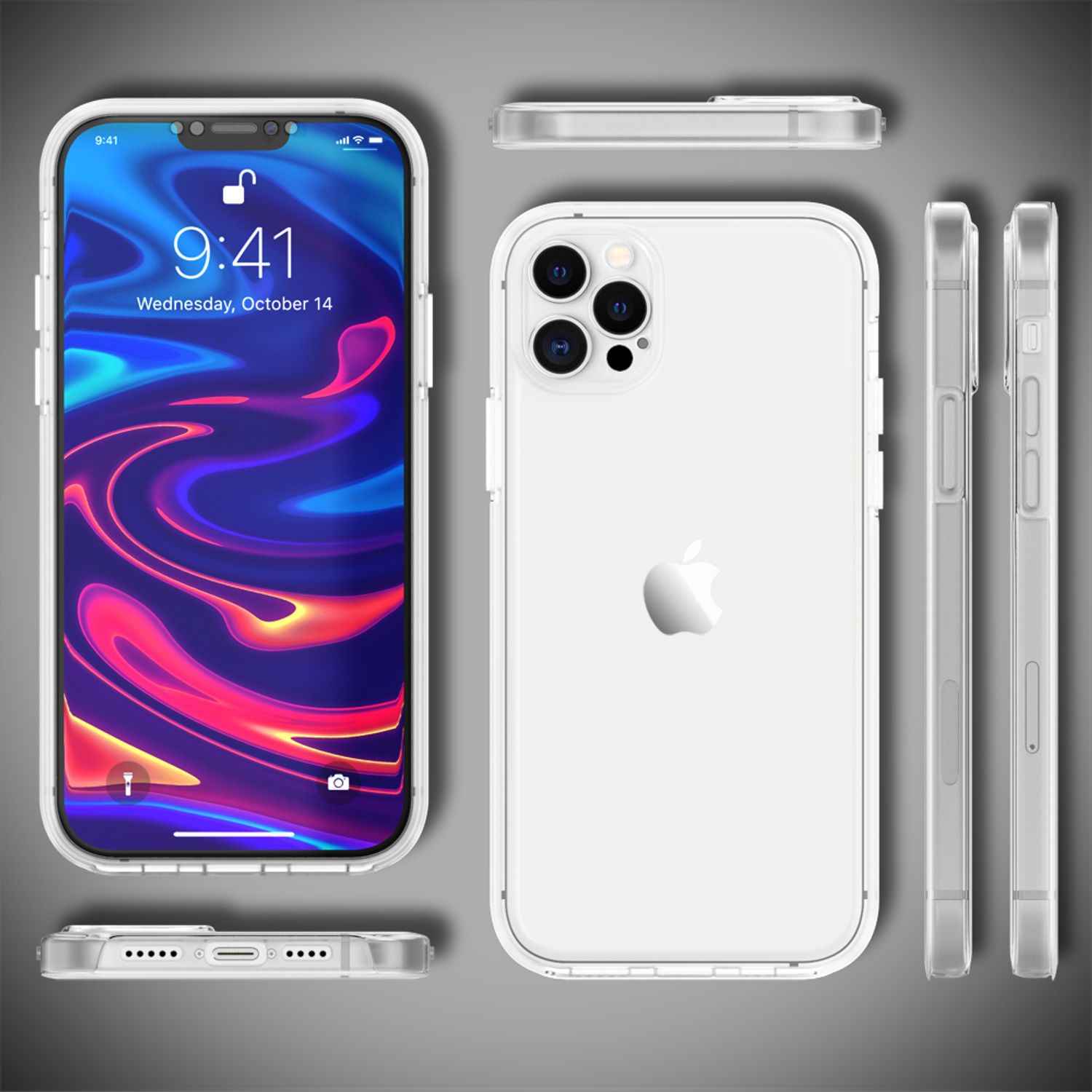 NALIA 360° Handy Hülle für iPhone 12 Pro Max, Full Cover Case Displayschutz Etui