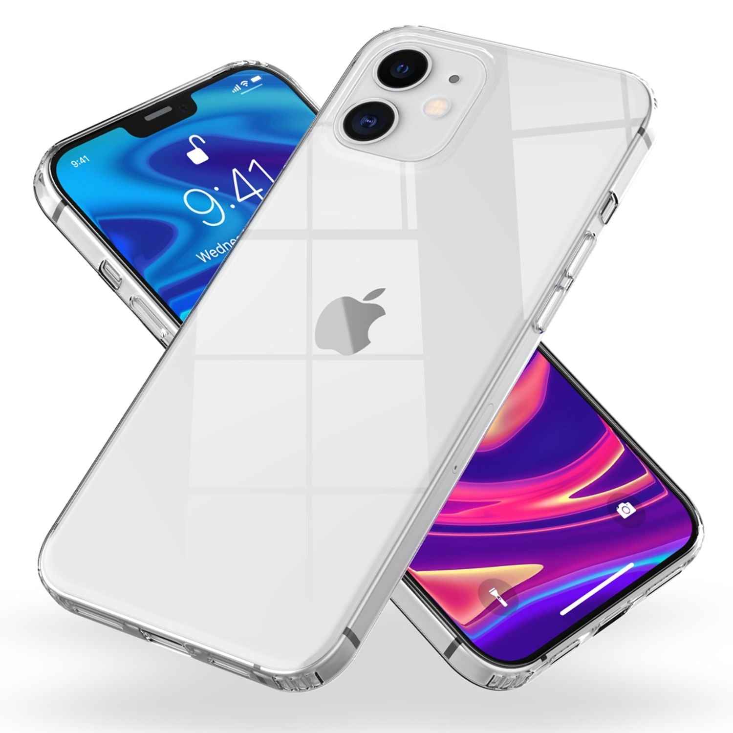NALIA Handy Hülle für iPhone 12 mini, Hard Cover & Silikon Bumper Schutz Case