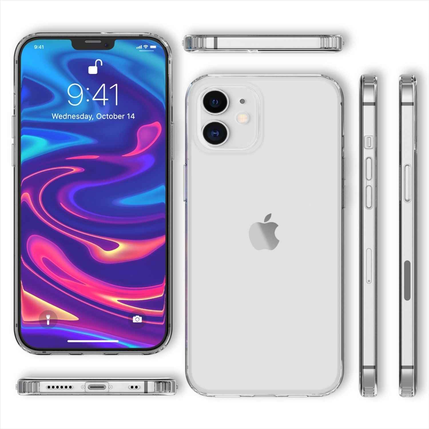 NALIA Handy Hülle für iPhone 12 mini, Hard Cover & Silikon Bumper Schutz Case