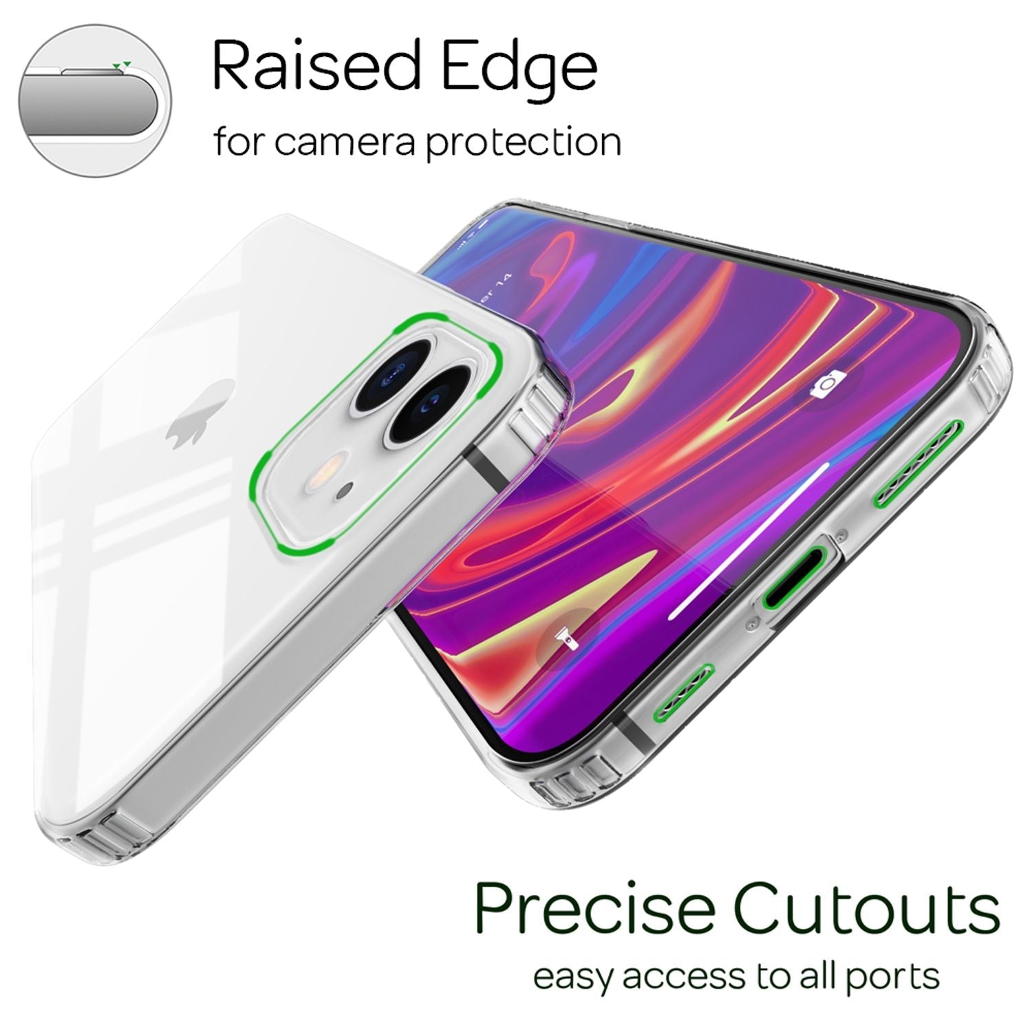 NALIA iPhone 12/12 Pro Hülle in Schwarz, Detailansicht der Hartschale