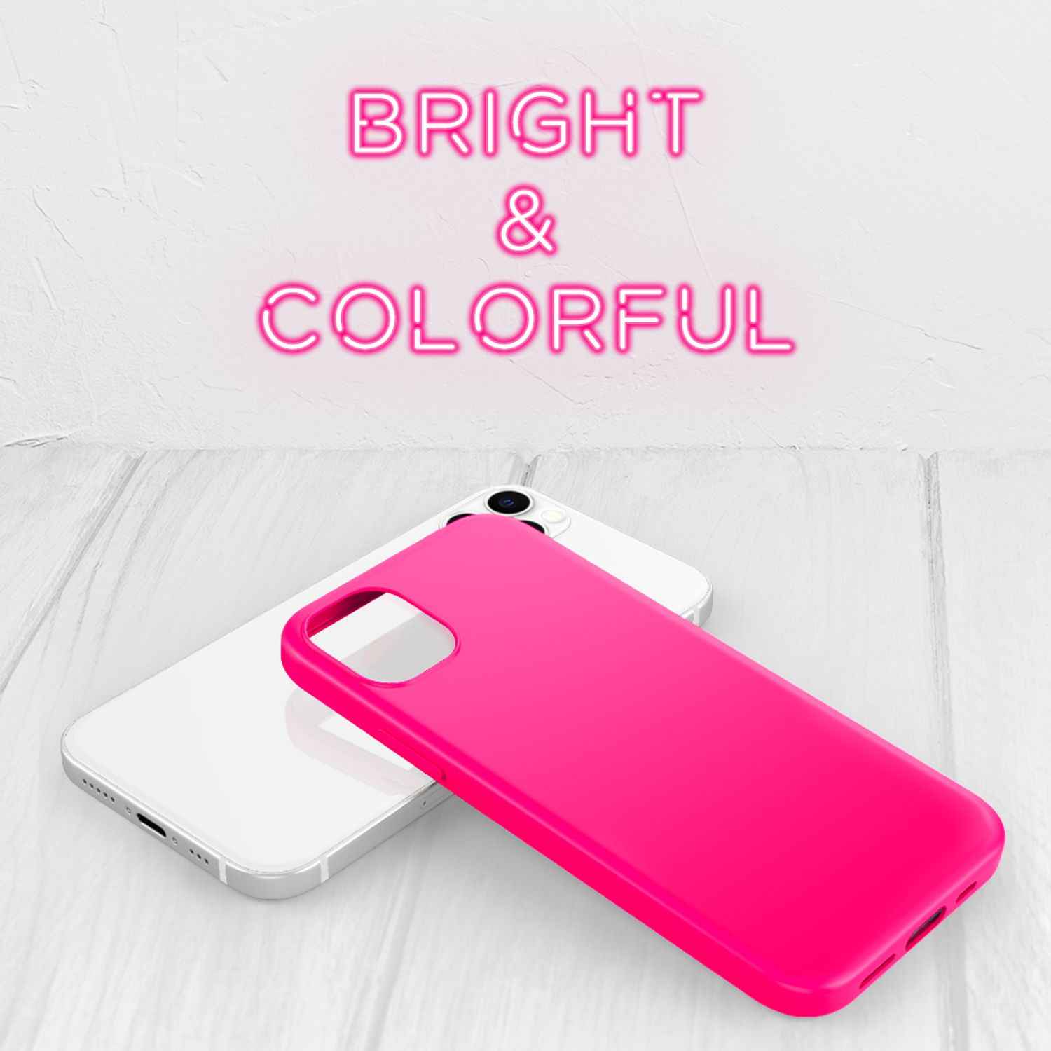 NALIA Neon Handy Hülle für iPhone 12 Pro Max, Slim Case Schutz Cover Etui Bumper