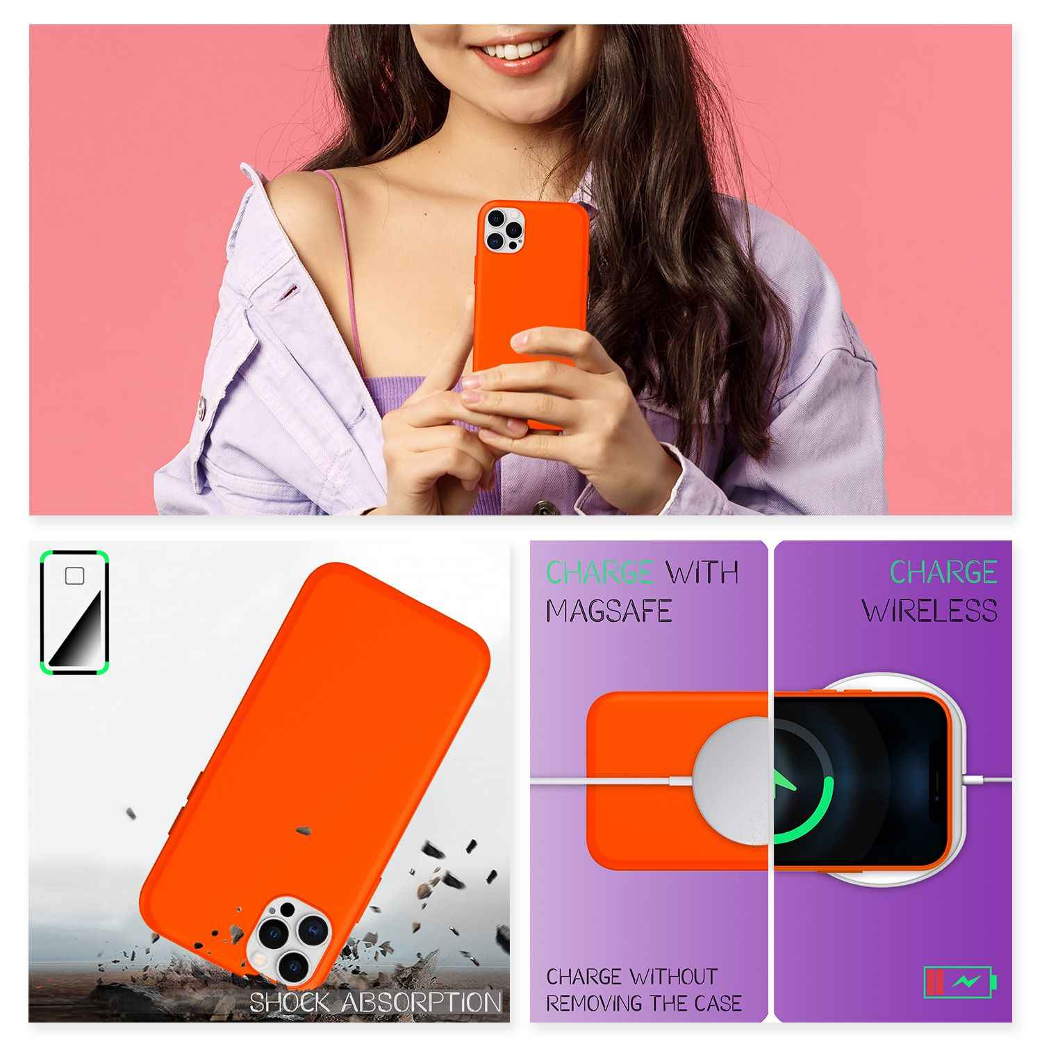 NALIA Neon Handy Hülle für iPhone 12 Pro Max, Slim Case Schutz Cover Etui Bumper