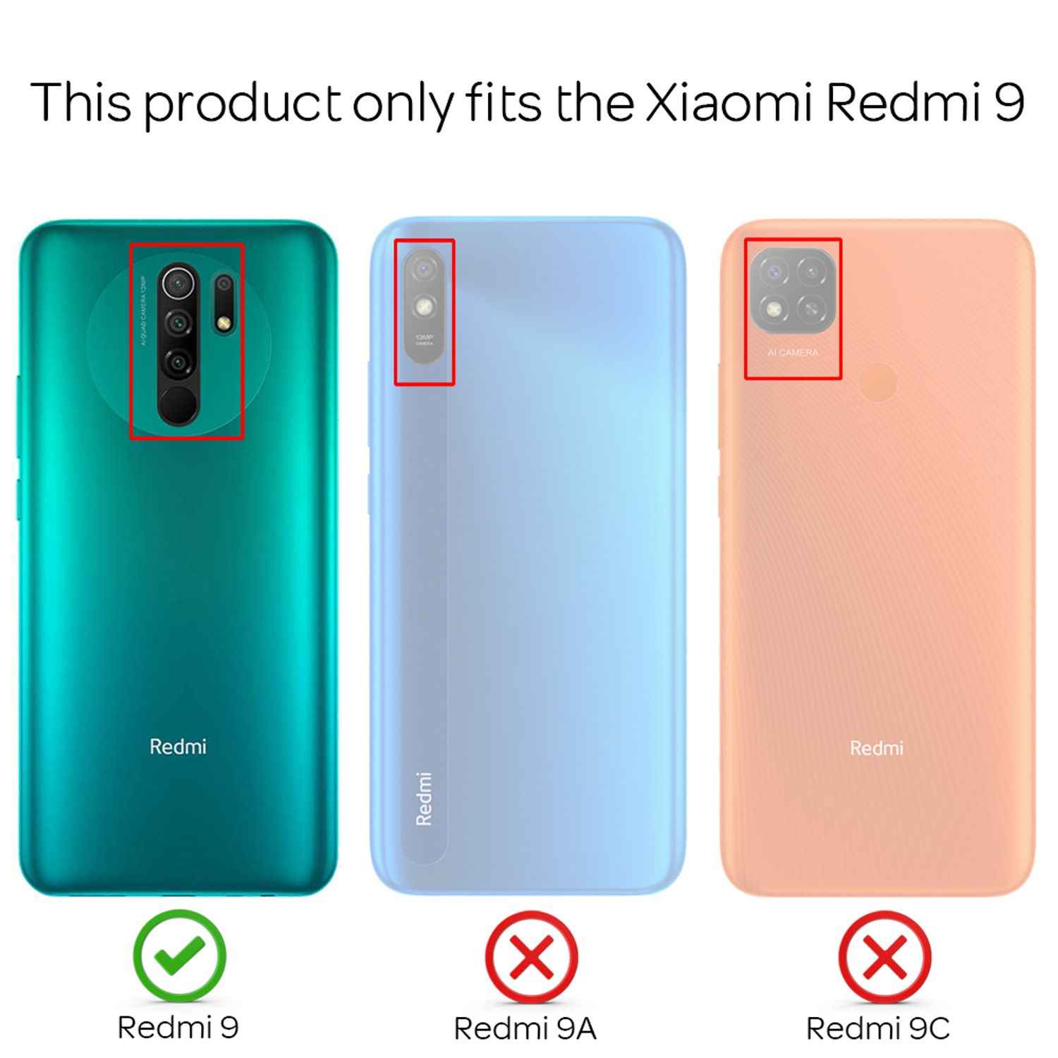 NALIA Ring Handy Hülle für Xiaomi Redmi 9, Schutz Cover mit 360° Finger Halter