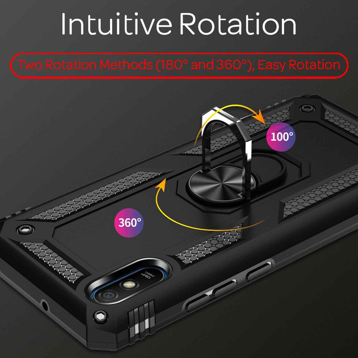 NALIA Ring Handy Hülle für Xiaomi Redmi 9A, Case für magnetische KFZ Halterung