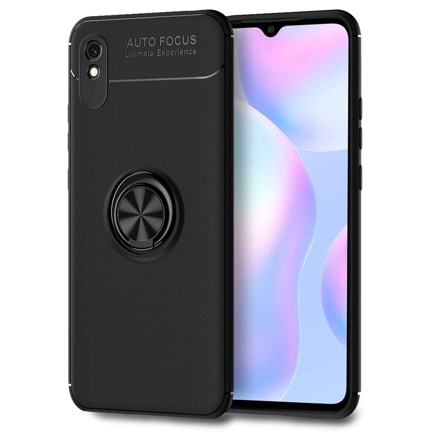 NALIA Ring Handy Hülle für Xiaomi Redmi 9A, Schutz Phone Case Tasche Etui Bumper