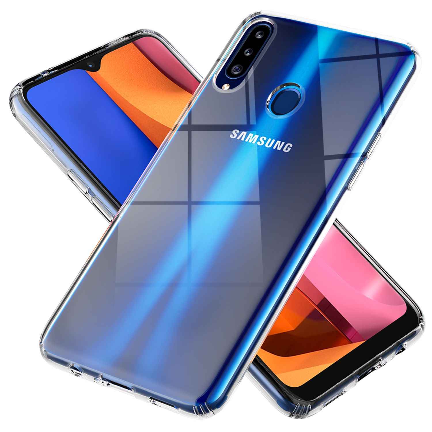 NALIA Klare Handy Hülle für Samsung Galaxy A20s, Clear Case Cover Schutz Tasche