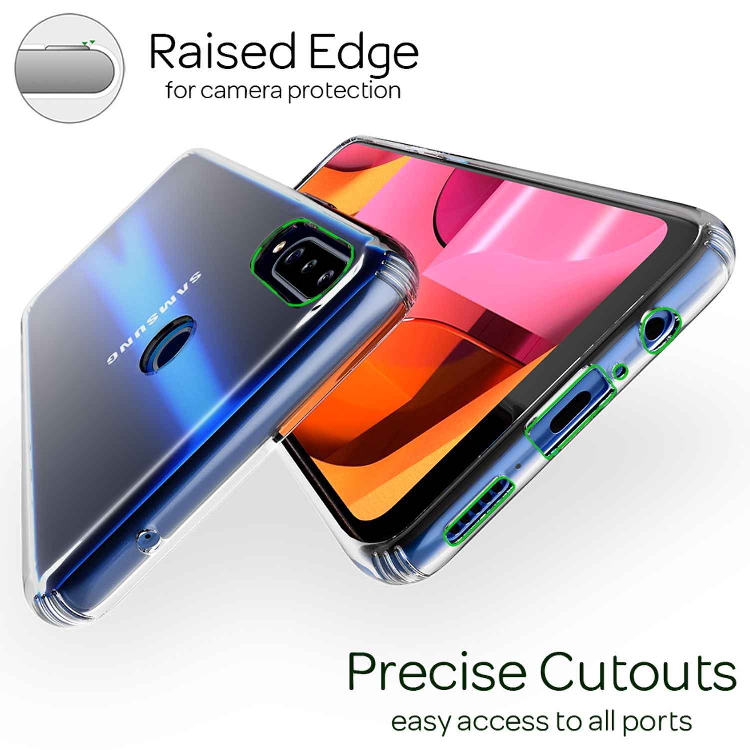 NALIA Klare Handy Hülle für Samsung Galaxy A20s, Clear Case Cover Schutz Tasche