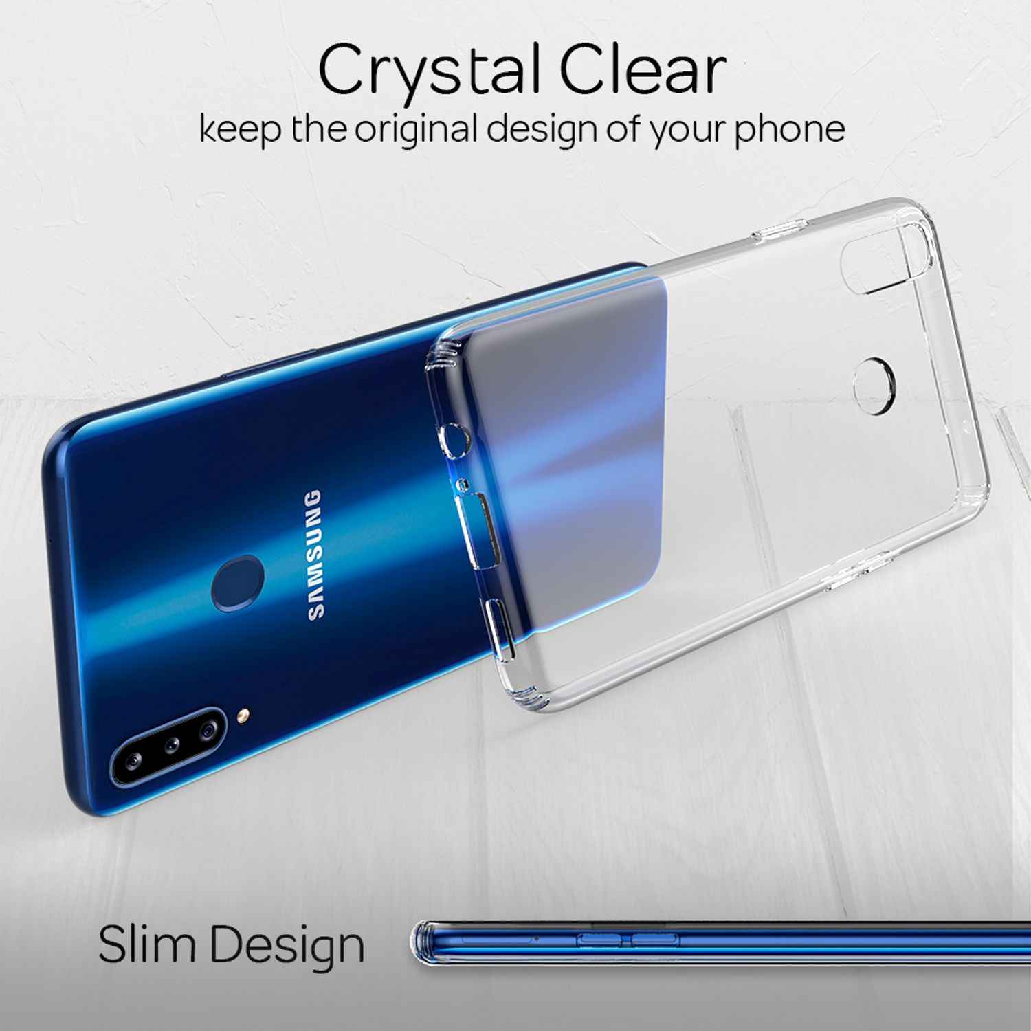 NALIA Klare Handy Hülle für Samsung Galaxy A20s, Clear Case Cover Schutz Tasche