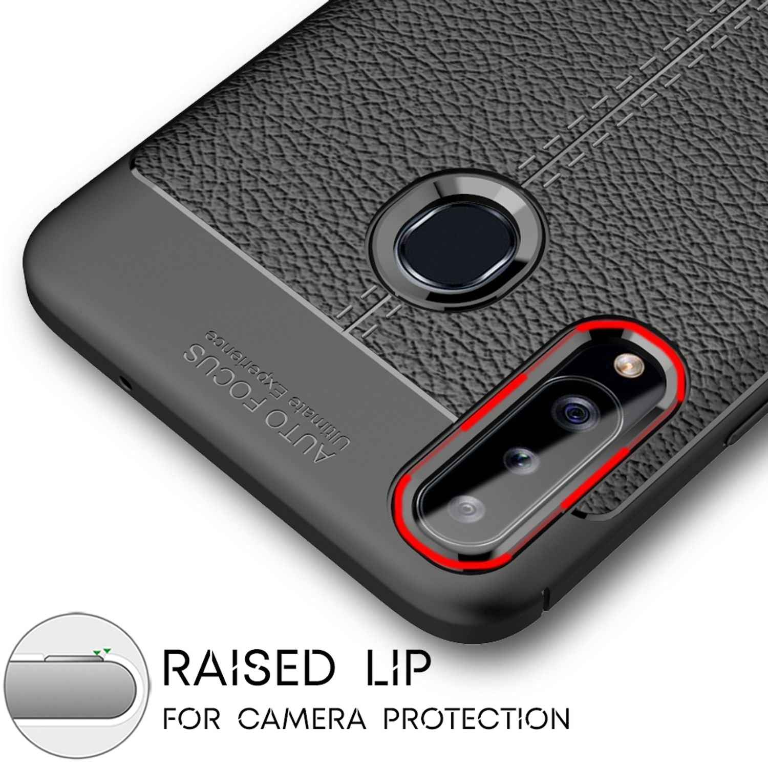 NALIA Design Handy Hülle für Samsung Galaxy A20s, Leder Look Case Cover Etui