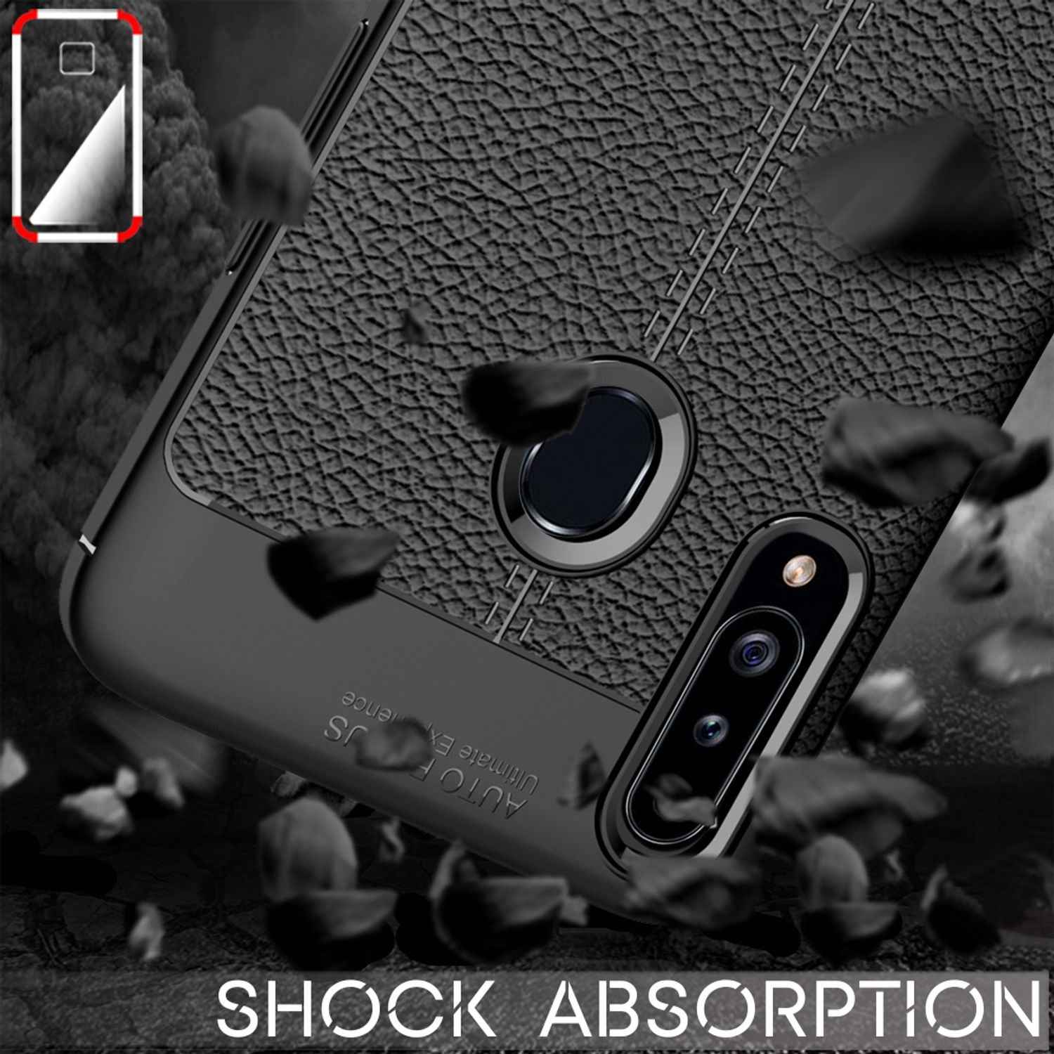 NALIA Design Handy Hülle für Samsung Galaxy A20s, Leder Look Case Cover Etui