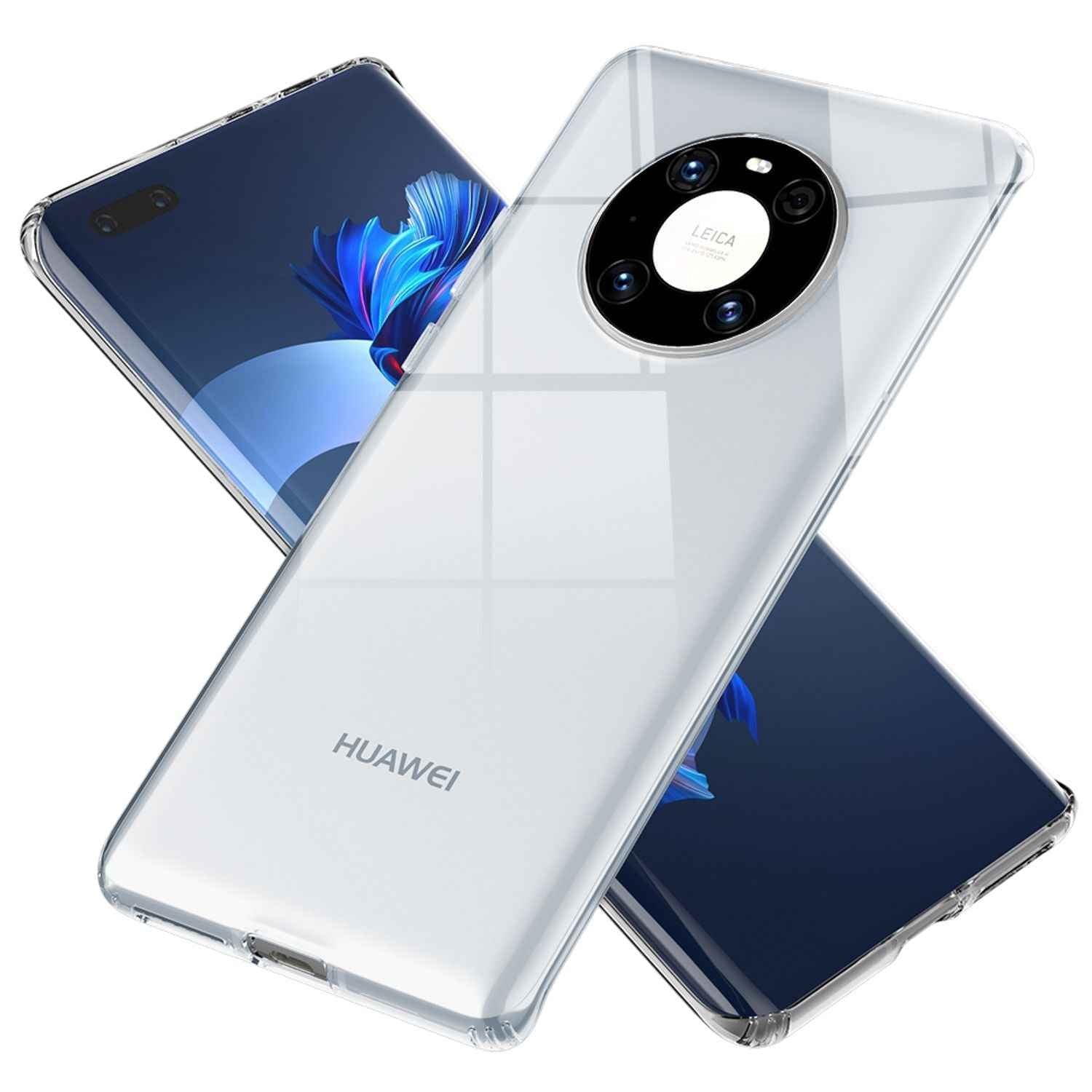 NALIA Klare Handy Hülle für Huawei Mate 40 Pro, Case Cover Schutz Tasche Bumper