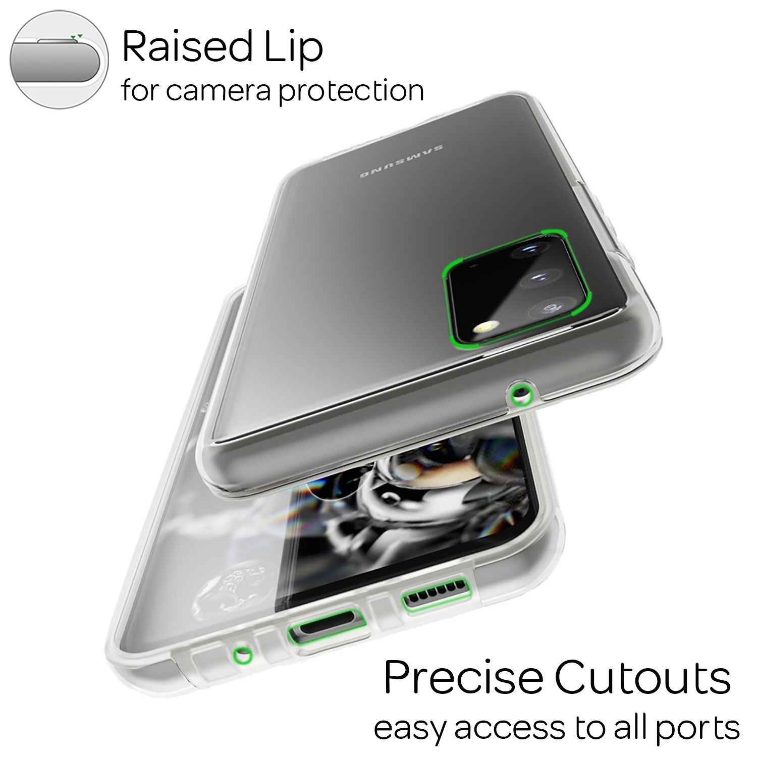 NALIA 360° Handy Hülle für Samsung Galaxy S20, Clear Case Schutz Cover Etui Slim