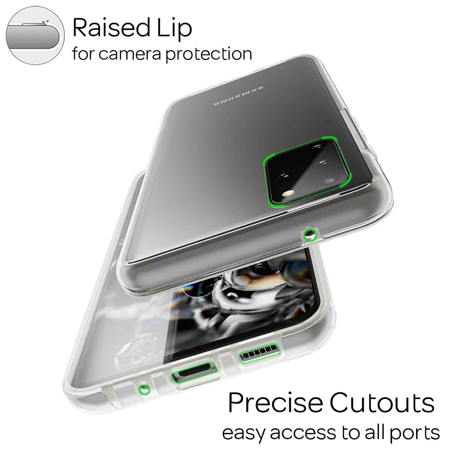 NALIA 360° Handy Hülle für Samsung Galaxy S20 Plus, Clear Case Schutz Cover Etui