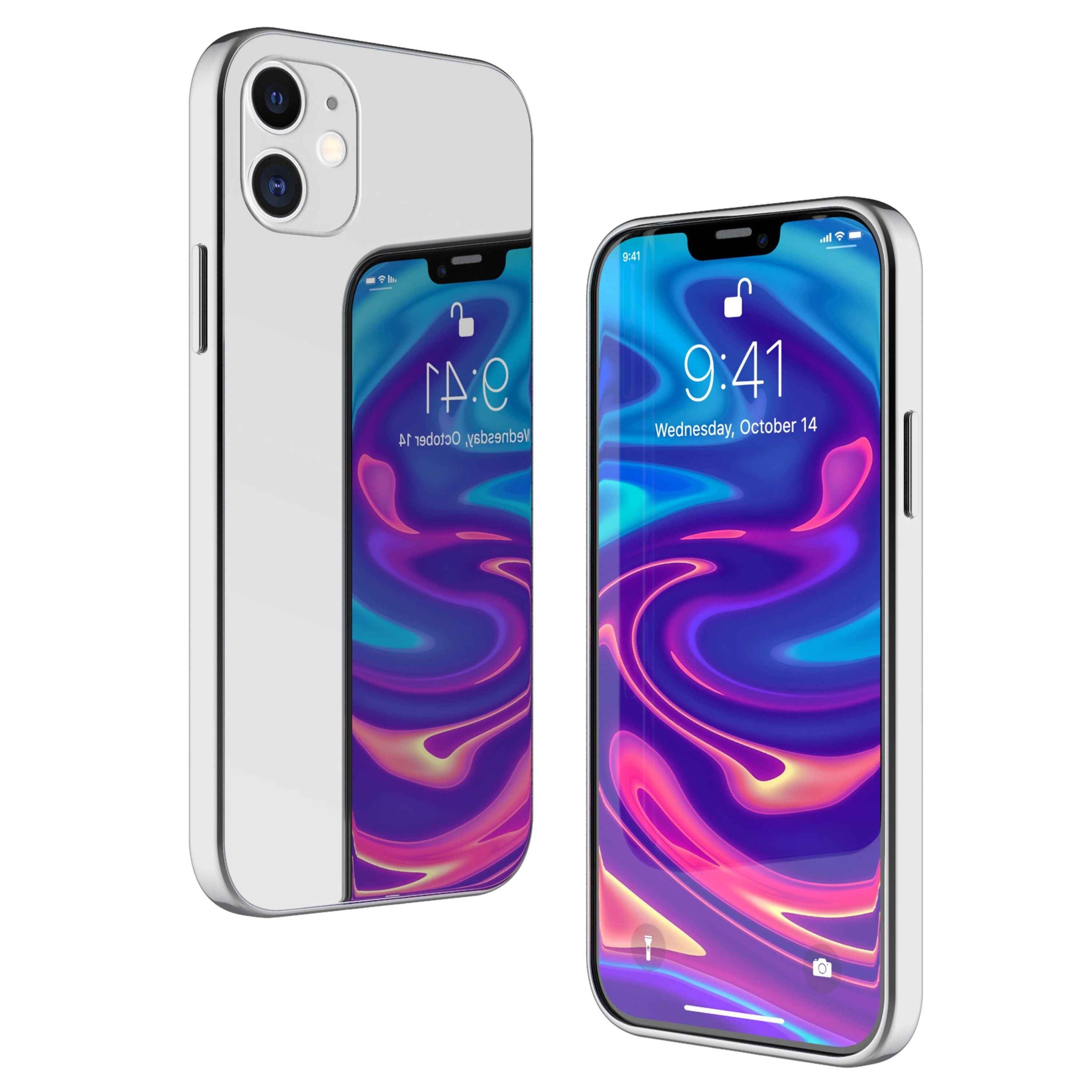 NALIA Spiegel Hart Glas Hülle für  iPhone 12 Mini, Mirror Schutz Case Bumper